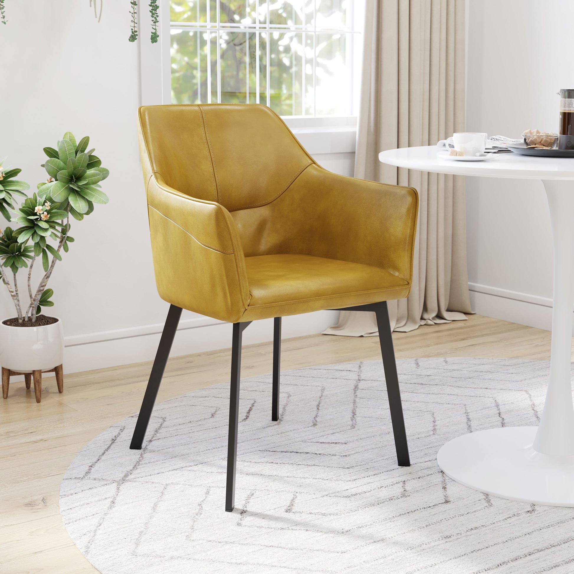 Loiret Dining Chair (Set of 2) Yellow - Disselt Designs