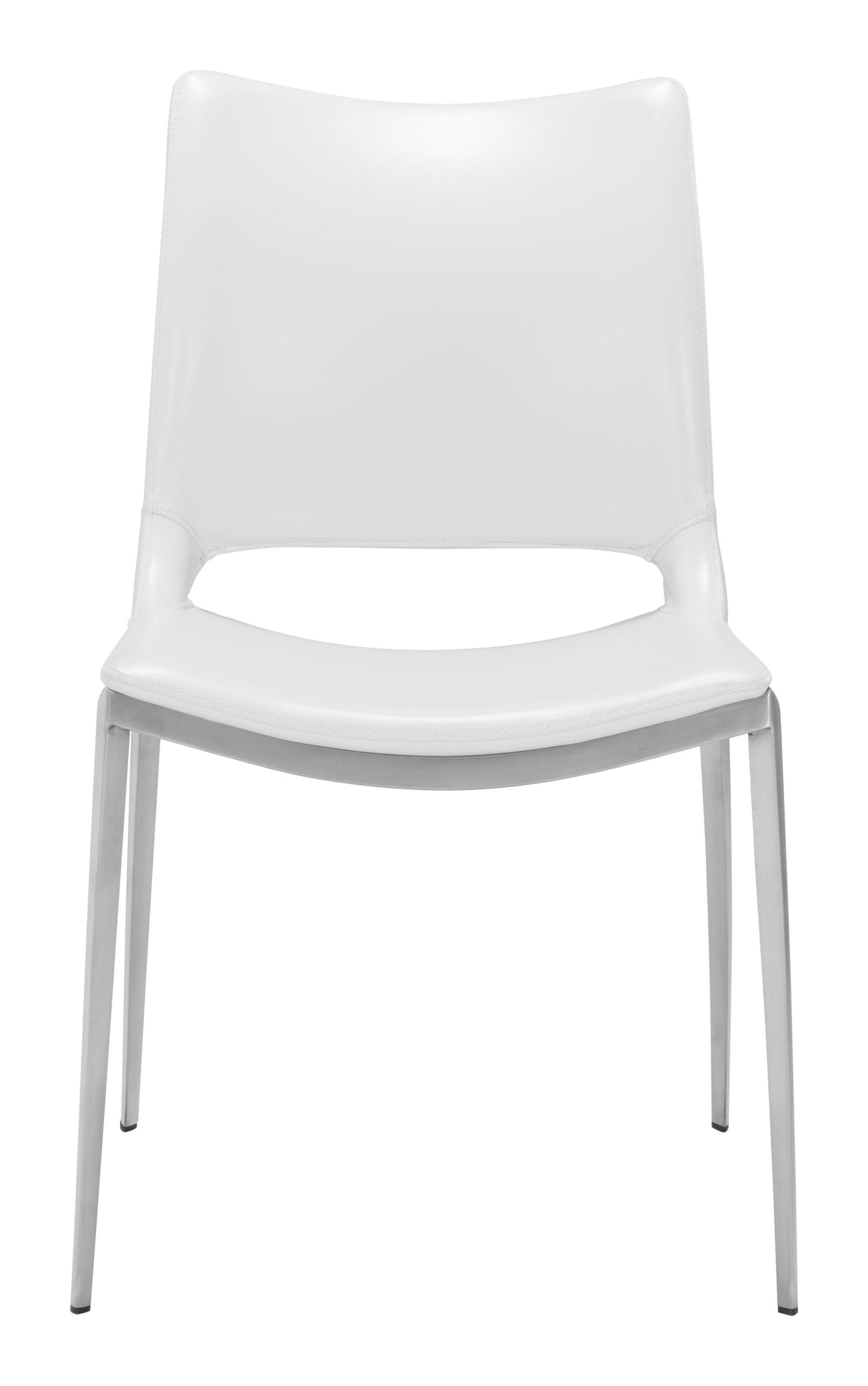 Ace Dining Chair (Set of 2) White & Silver - Disselt Designs