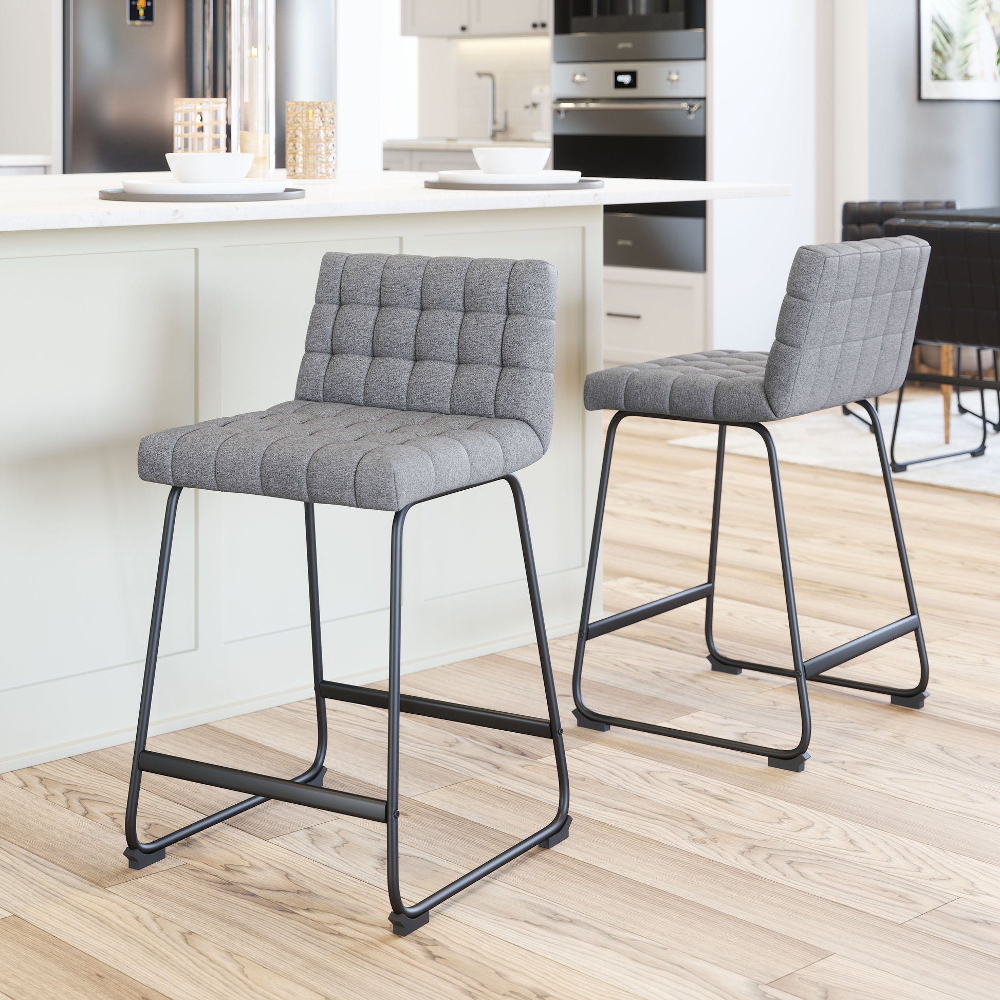 Pago Counter Stool (Set of 2) Gray - Disselt Designs