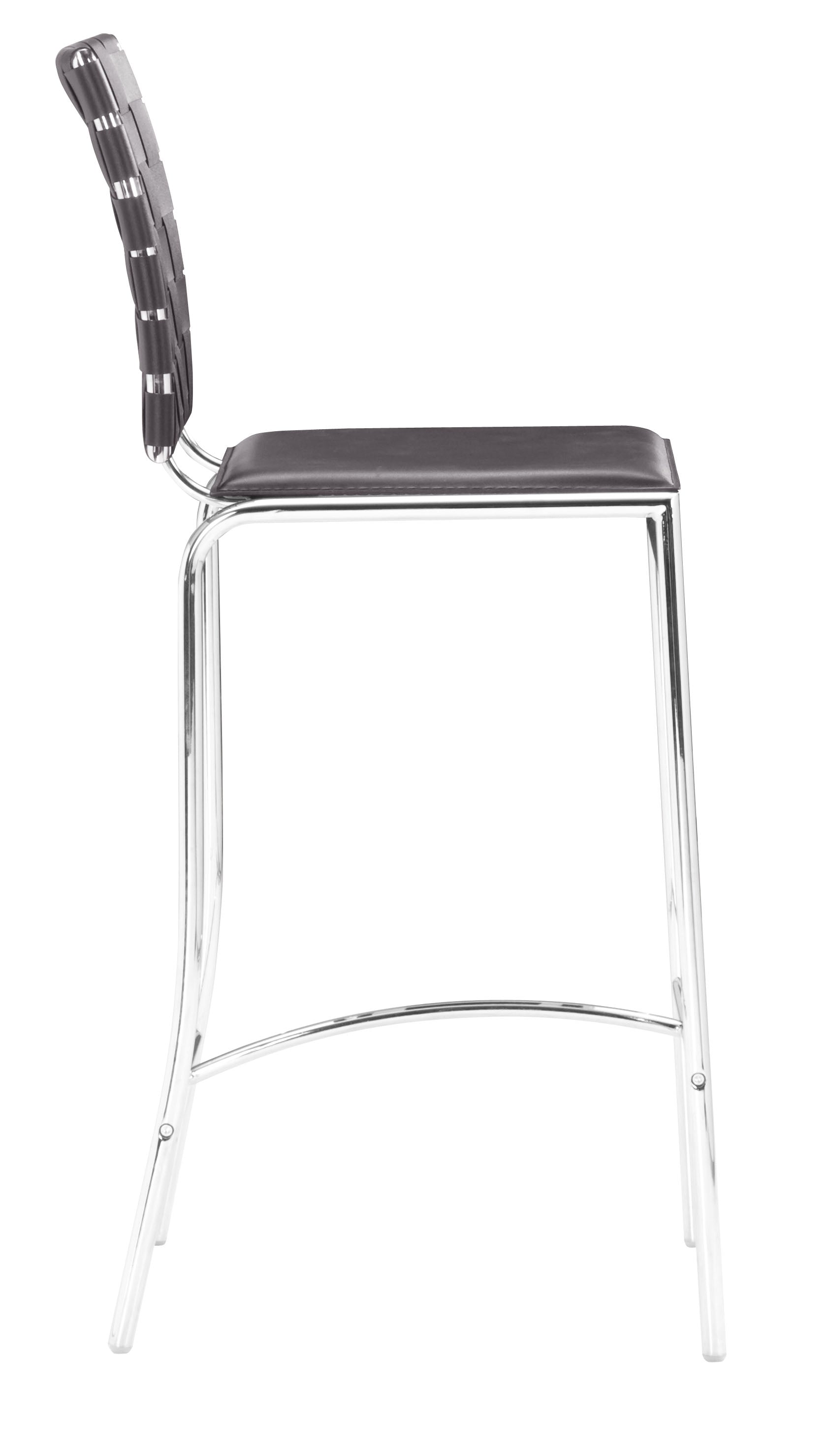 Criss Cross Counter Stool (Set of 2) Espresso - Disselt Designs