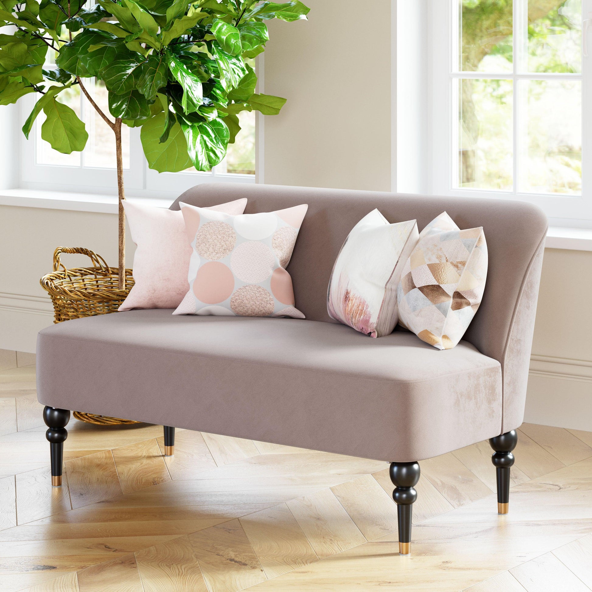 Bintulu Loveseat Taupe - Disselt Designs
