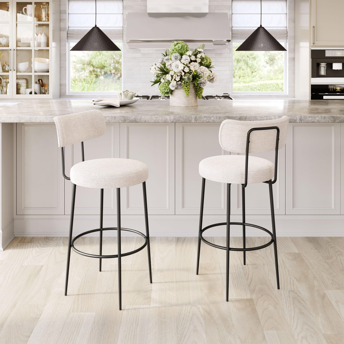 Blanca Barstool (Set of 2) Ivory - Disselt Designs