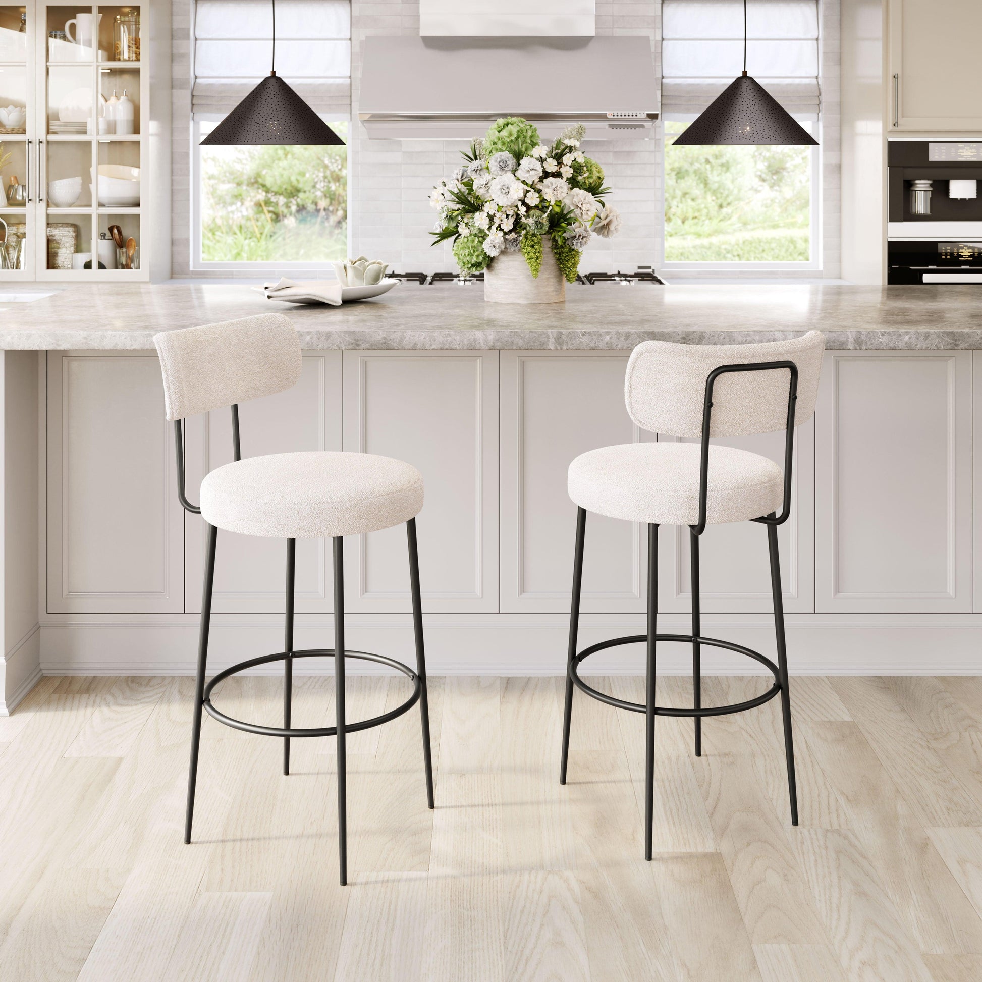Blanca Barstool (Set of 2) Ivory - Disselt Designs