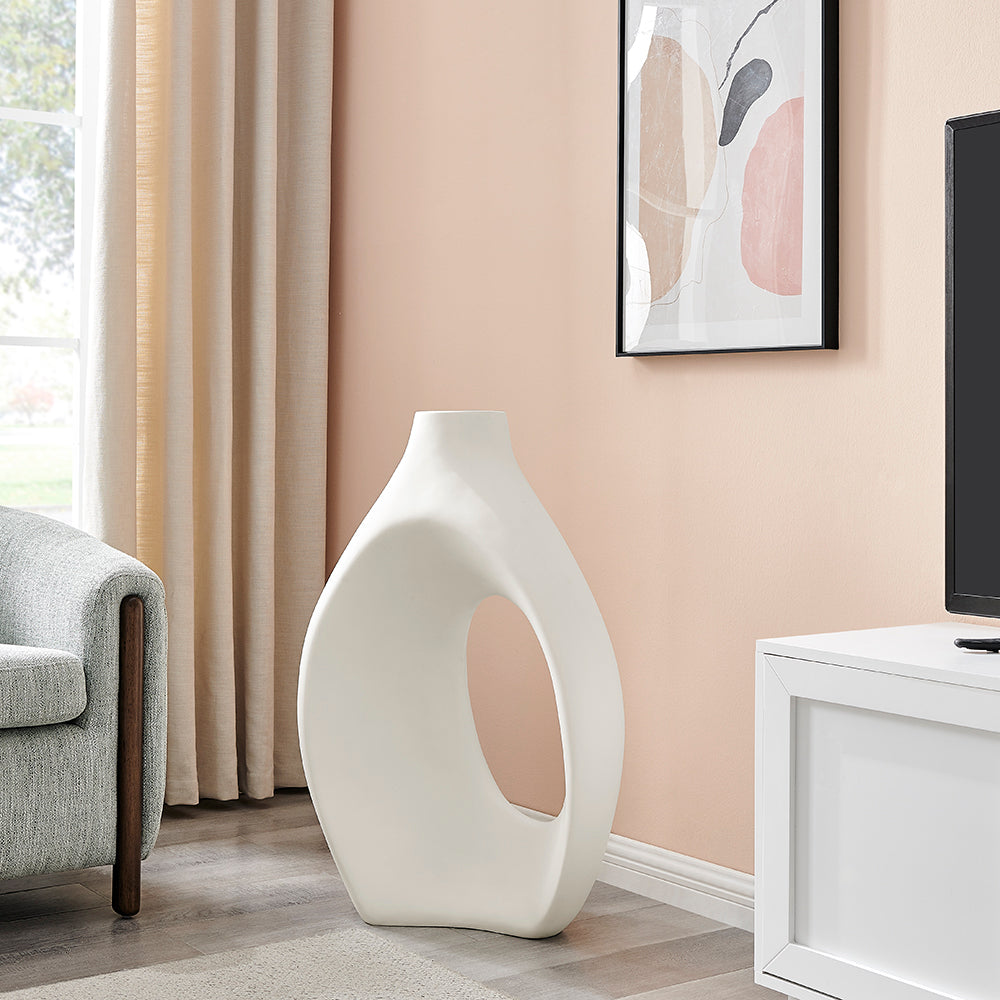 Simi Vase Large // White - Disselt Designs