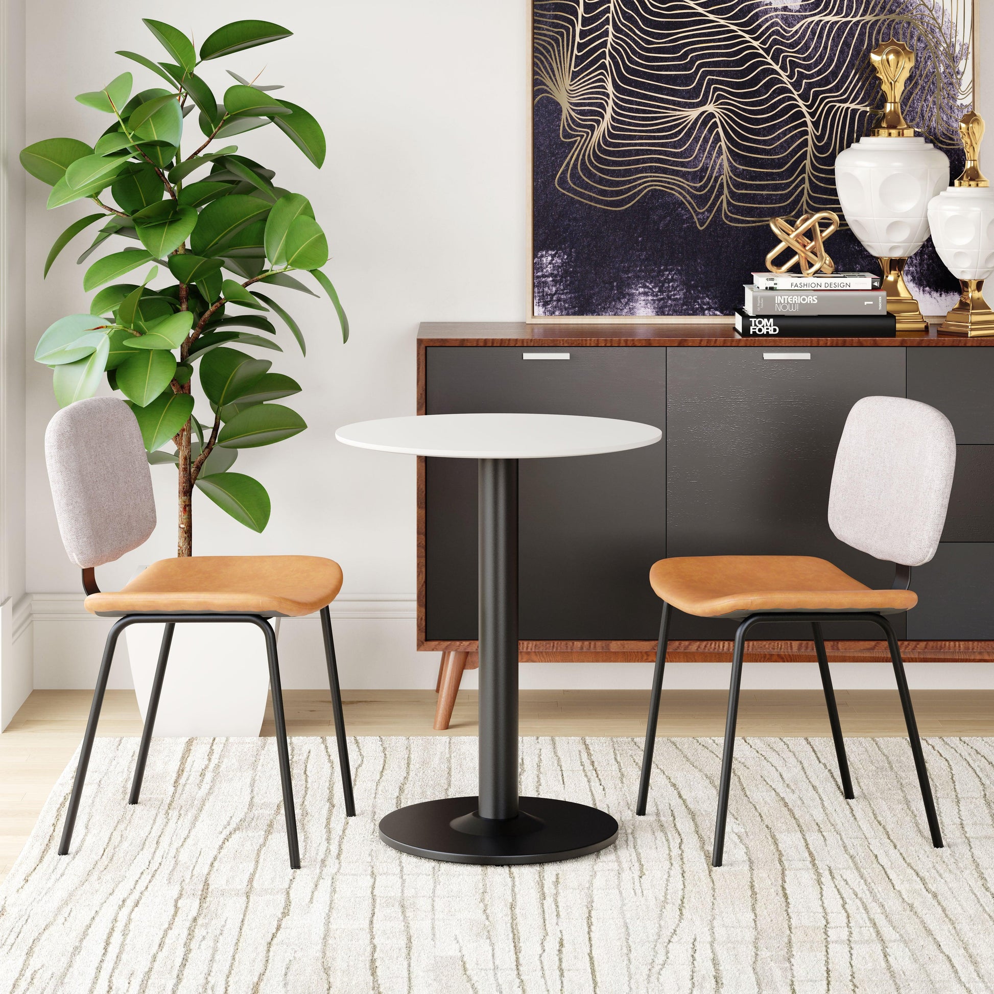 Alto Bistro Table White & Black - Disselt Designs