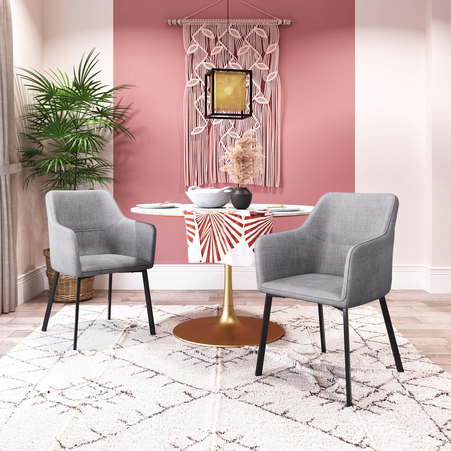 Adage Dining Chair (Set of 2) Gray - Disselt Designs