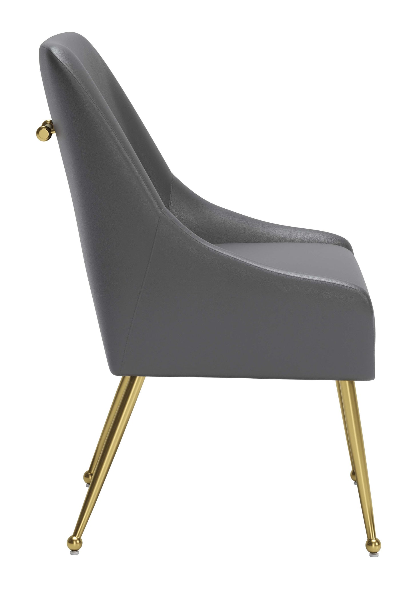Maxine Dining Chair Gray & Gold - Disselt Designs
