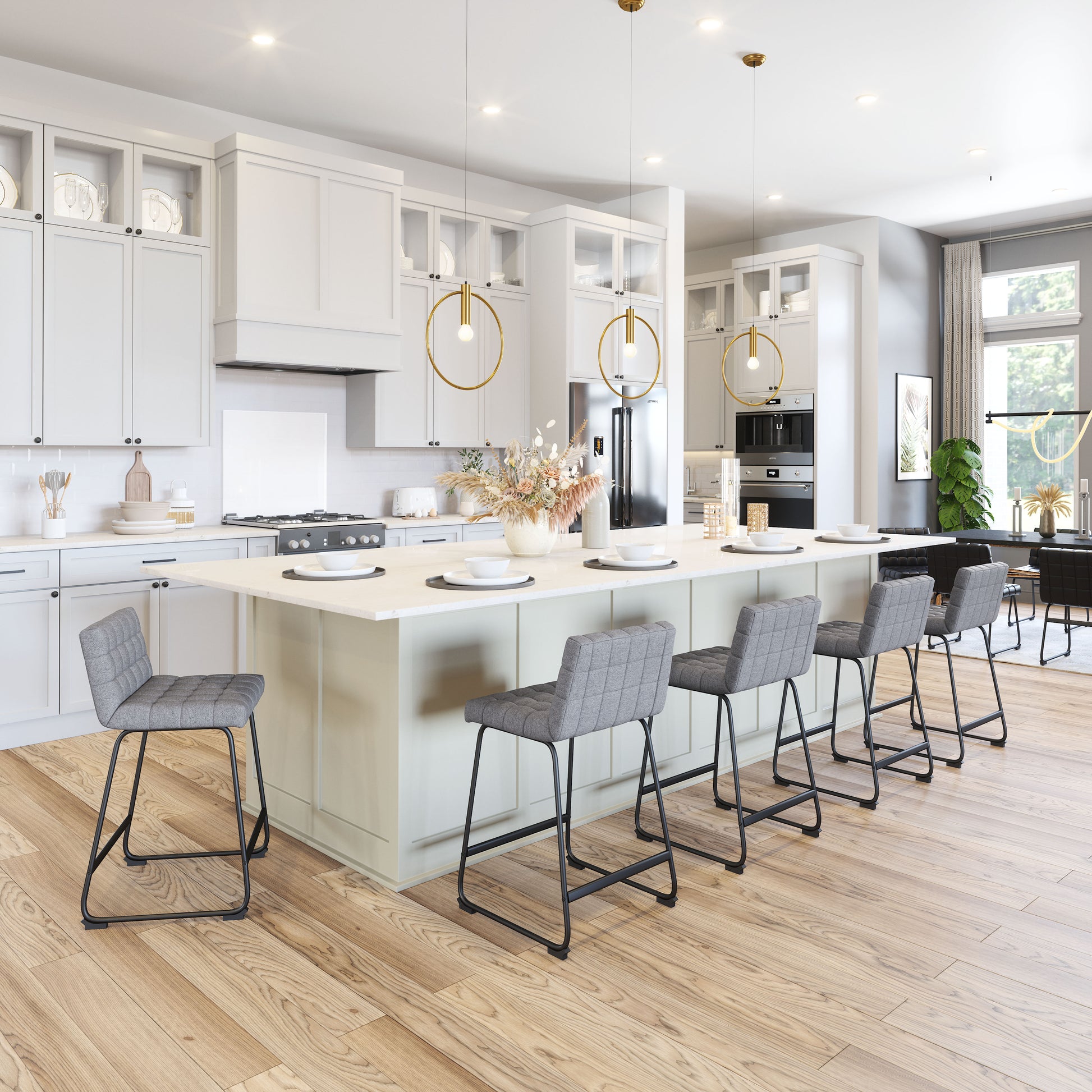 Pago Counter Stool (Set of 2) Gray - Disselt Designs