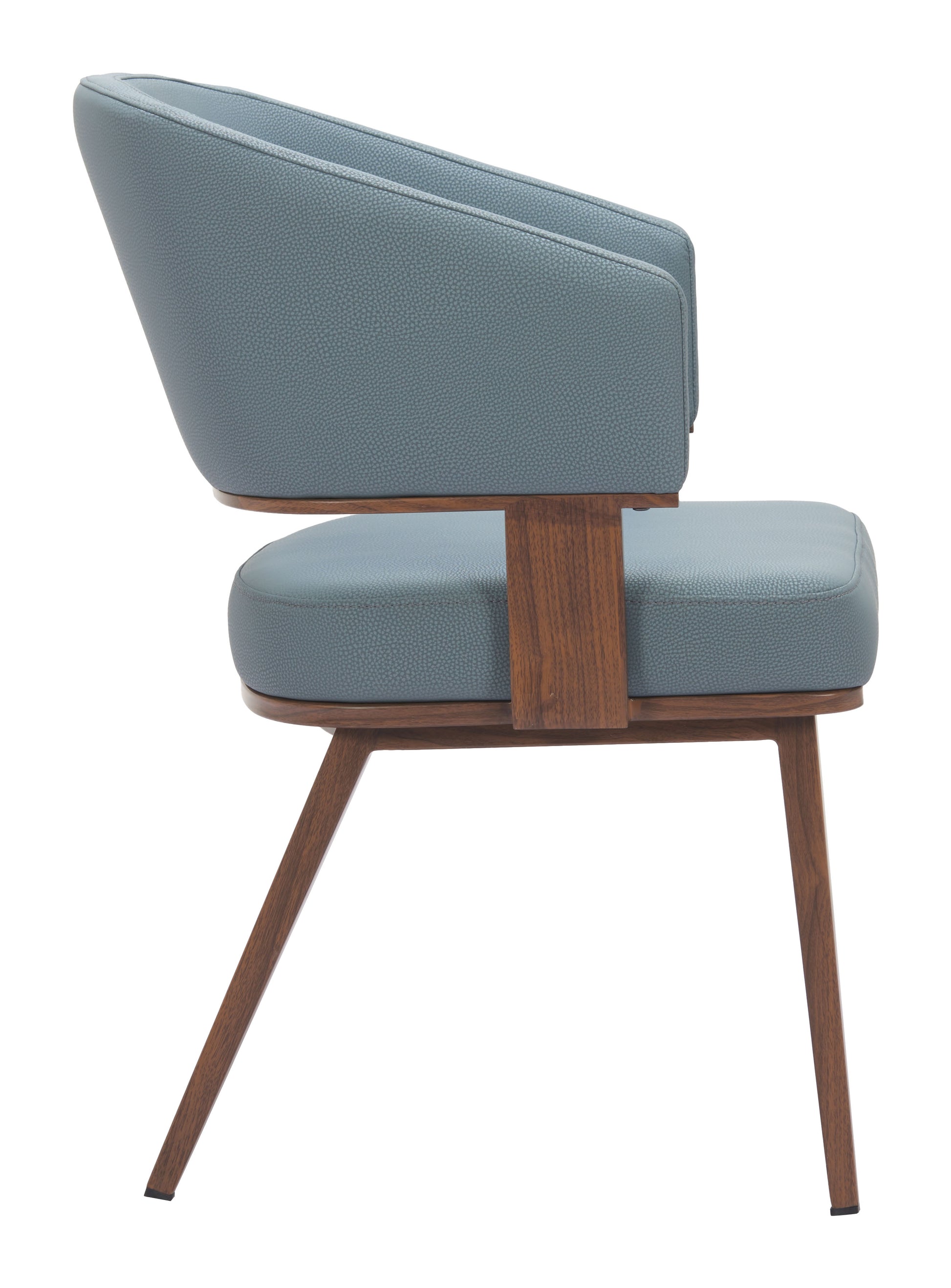 Poise Dining Chair Azure Gray & Walnut - Disselt Designs