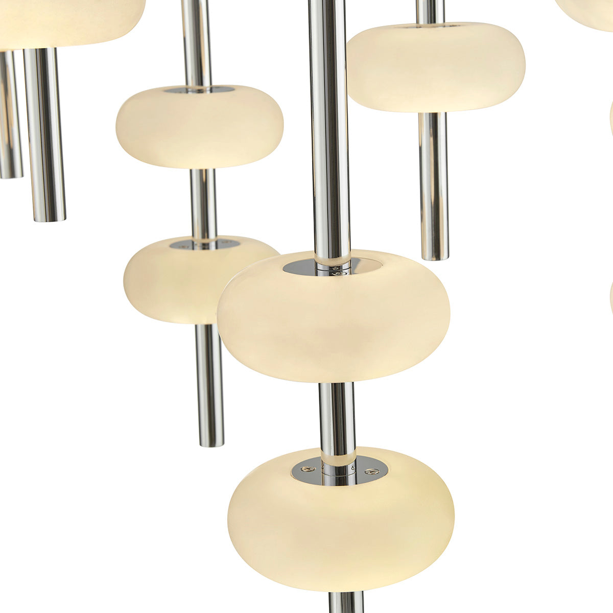 Double Spanish Alabaster Rectangular Chandelier // Chrome - Disselt Designs