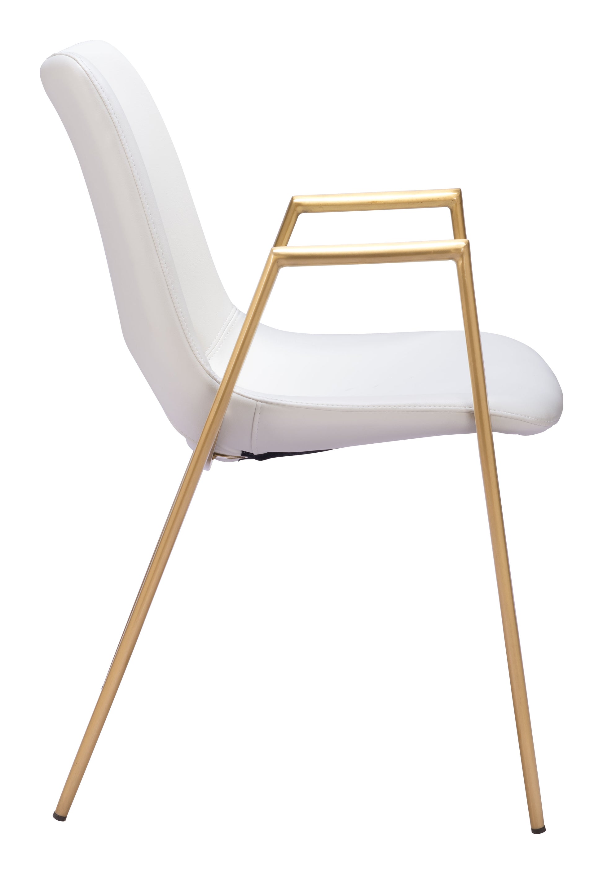 Desi Dining Chair (Set of 2) White & Gold - Disselt Designs