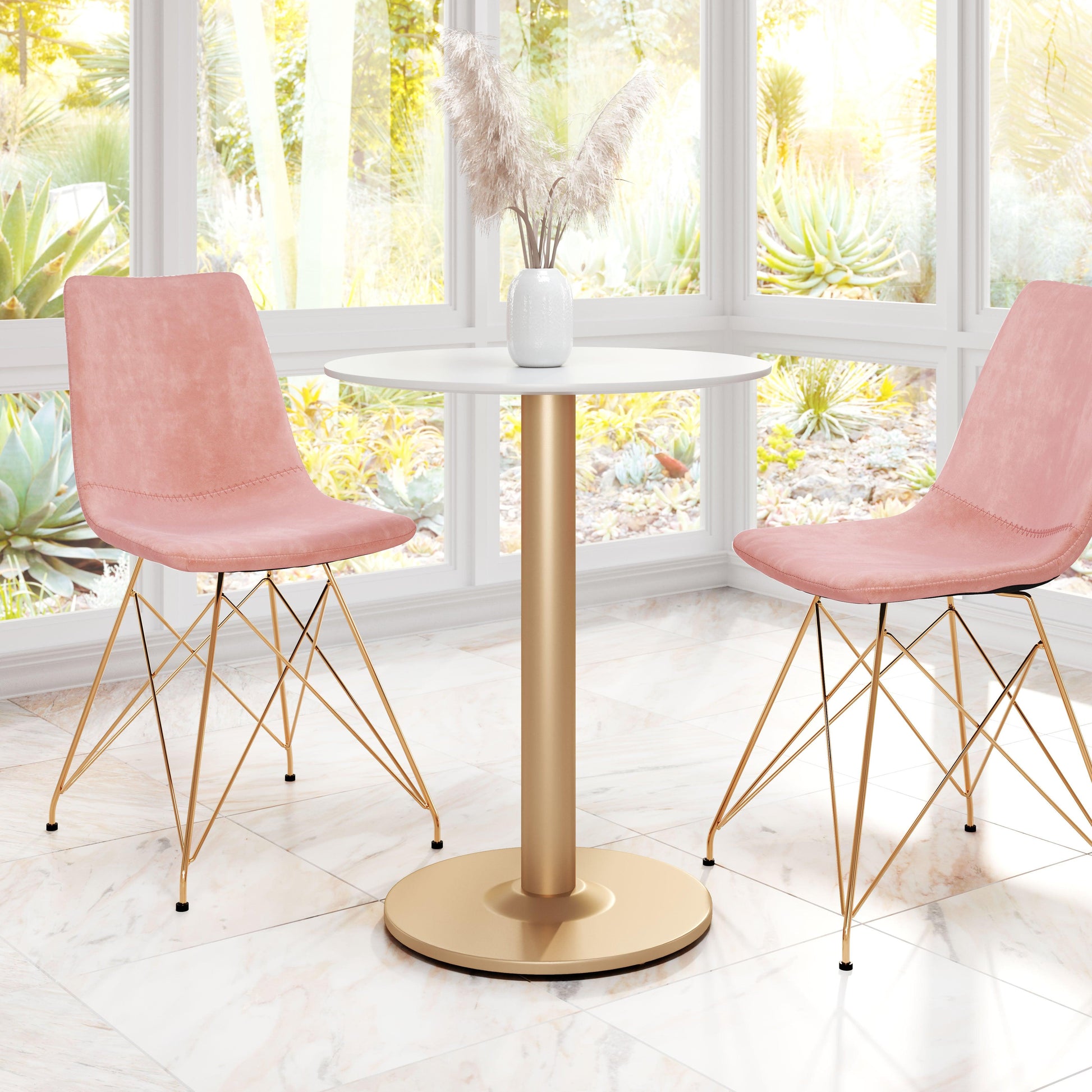 Alto Bistro Table White & Gold - Disselt Designs