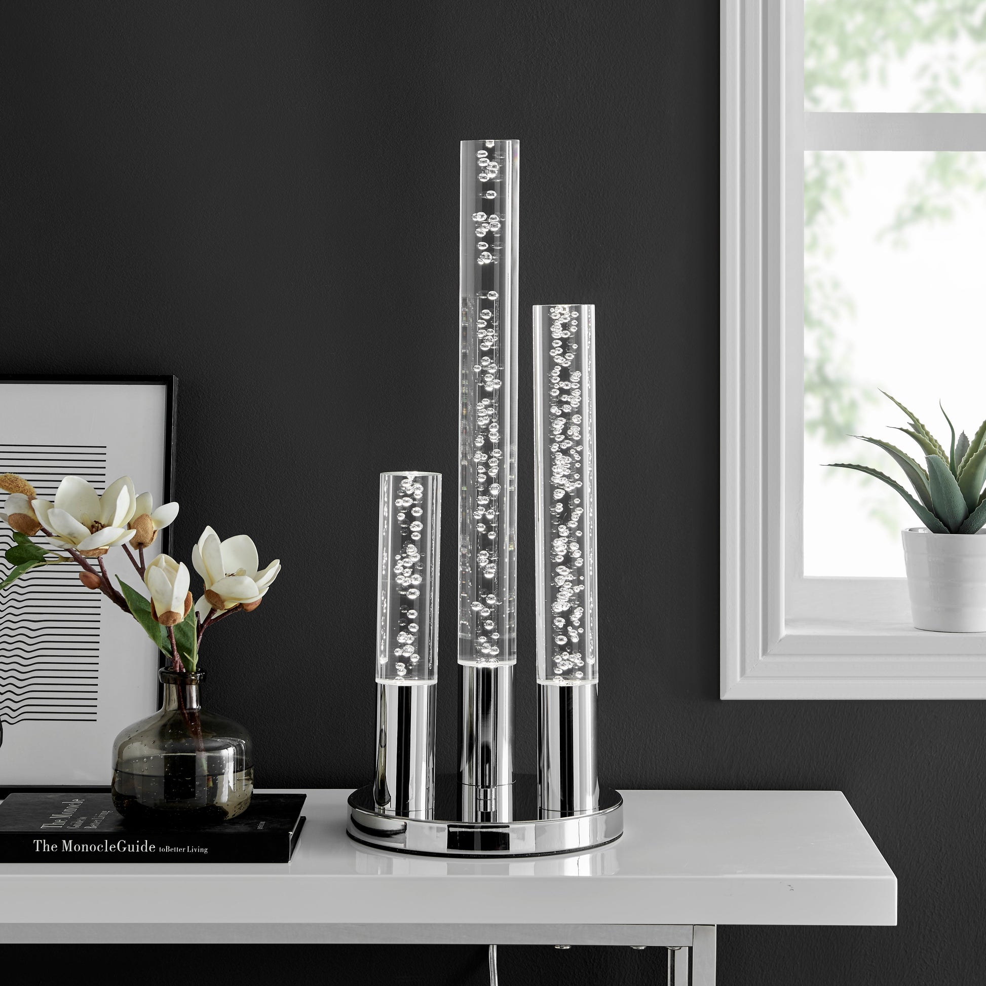 Acrylic Cylinders with Touch Switch Table Lamp // 3 Light - Disselt Designs