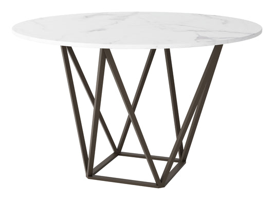 Tintern Dining Table White & Antique Bronze - Disselt Designs