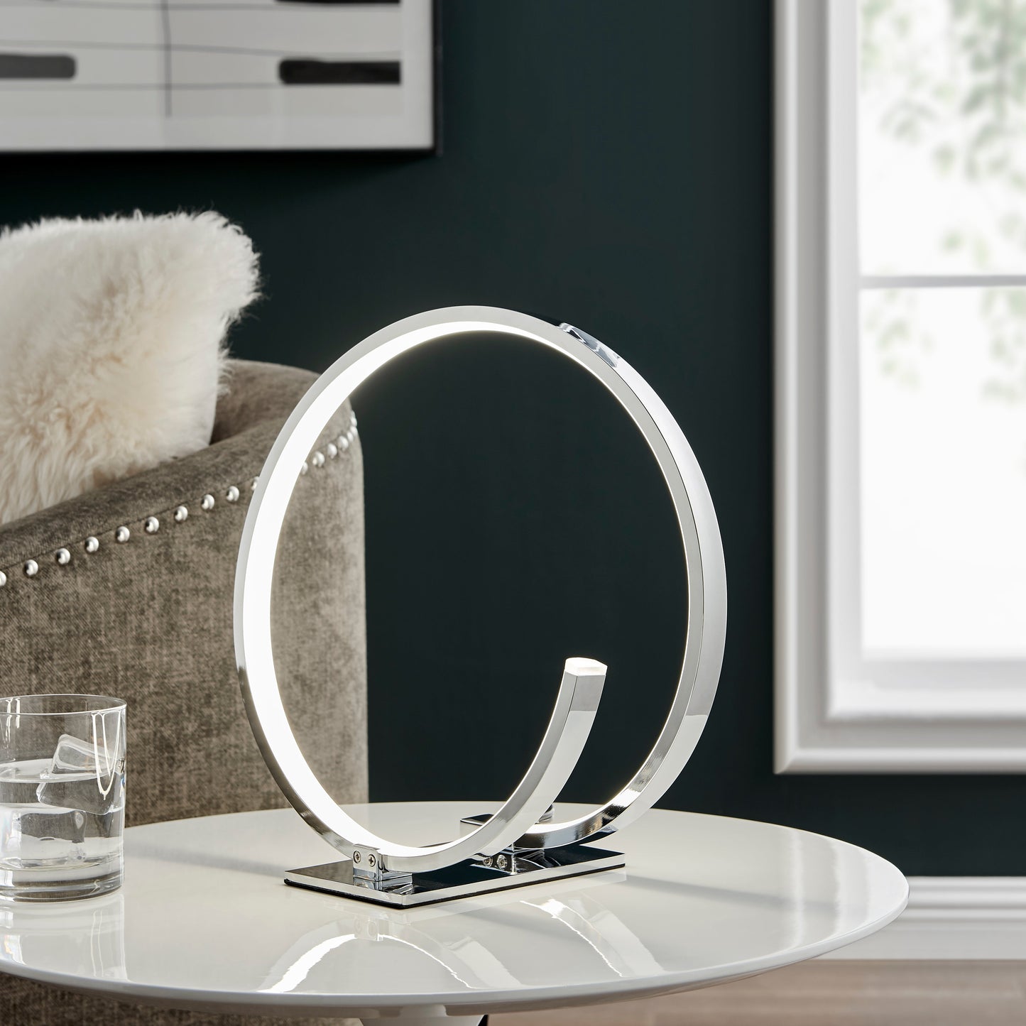 Circular Design LED Table Lamp // Chrome - Disselt Designs