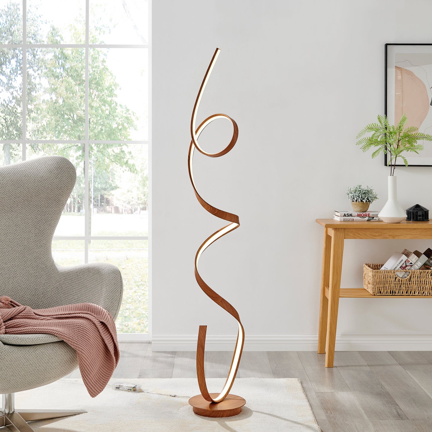 Amsterdam LED Dimmable 63" Floor Lamp // Wood - Disselt Designs