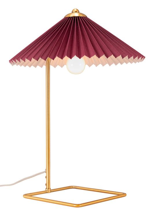 Charo Table Lamp Red & Gold - Disselt Designs