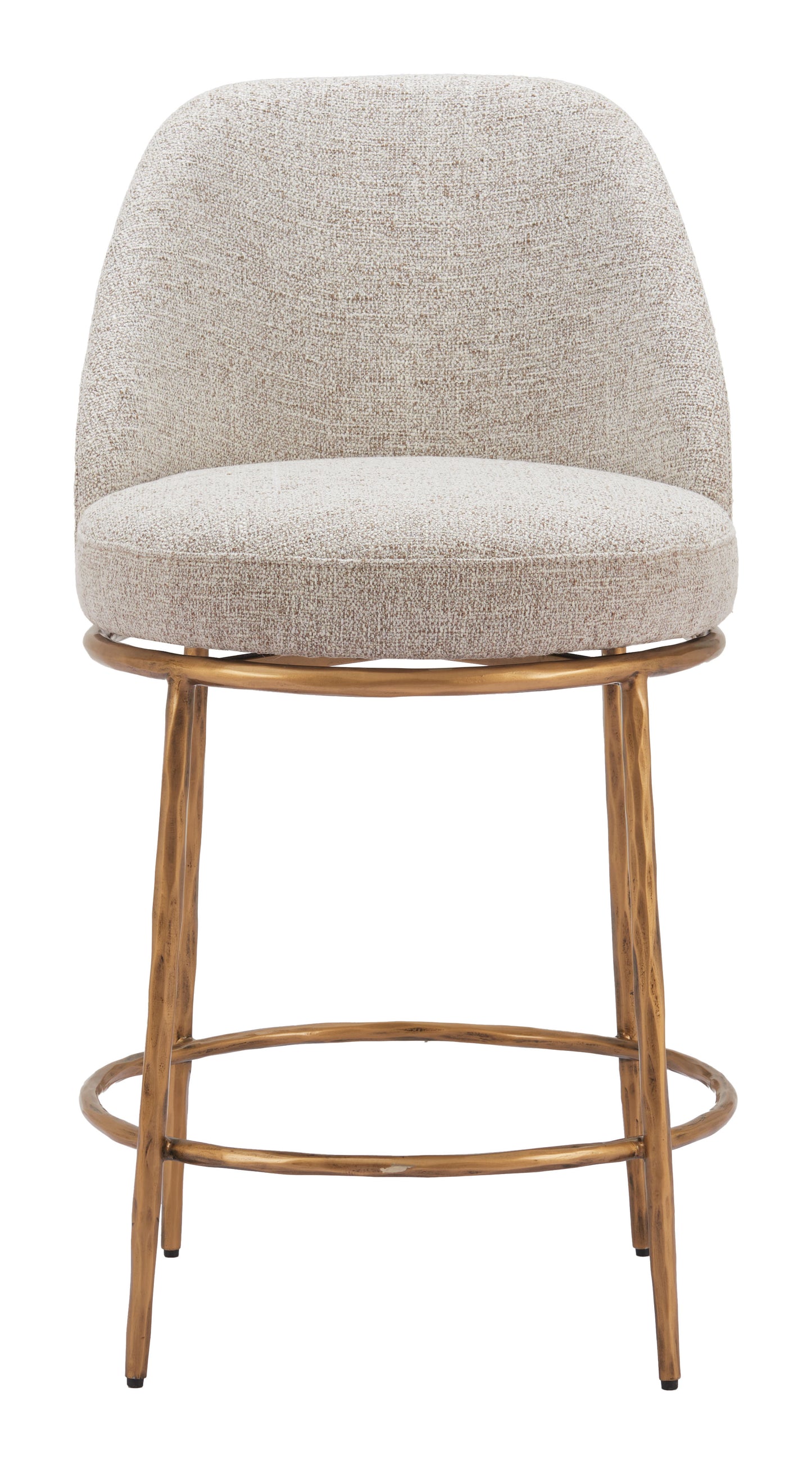 Nordhavn Swivel Counter Stool Beige & Gold - Disselt Designs