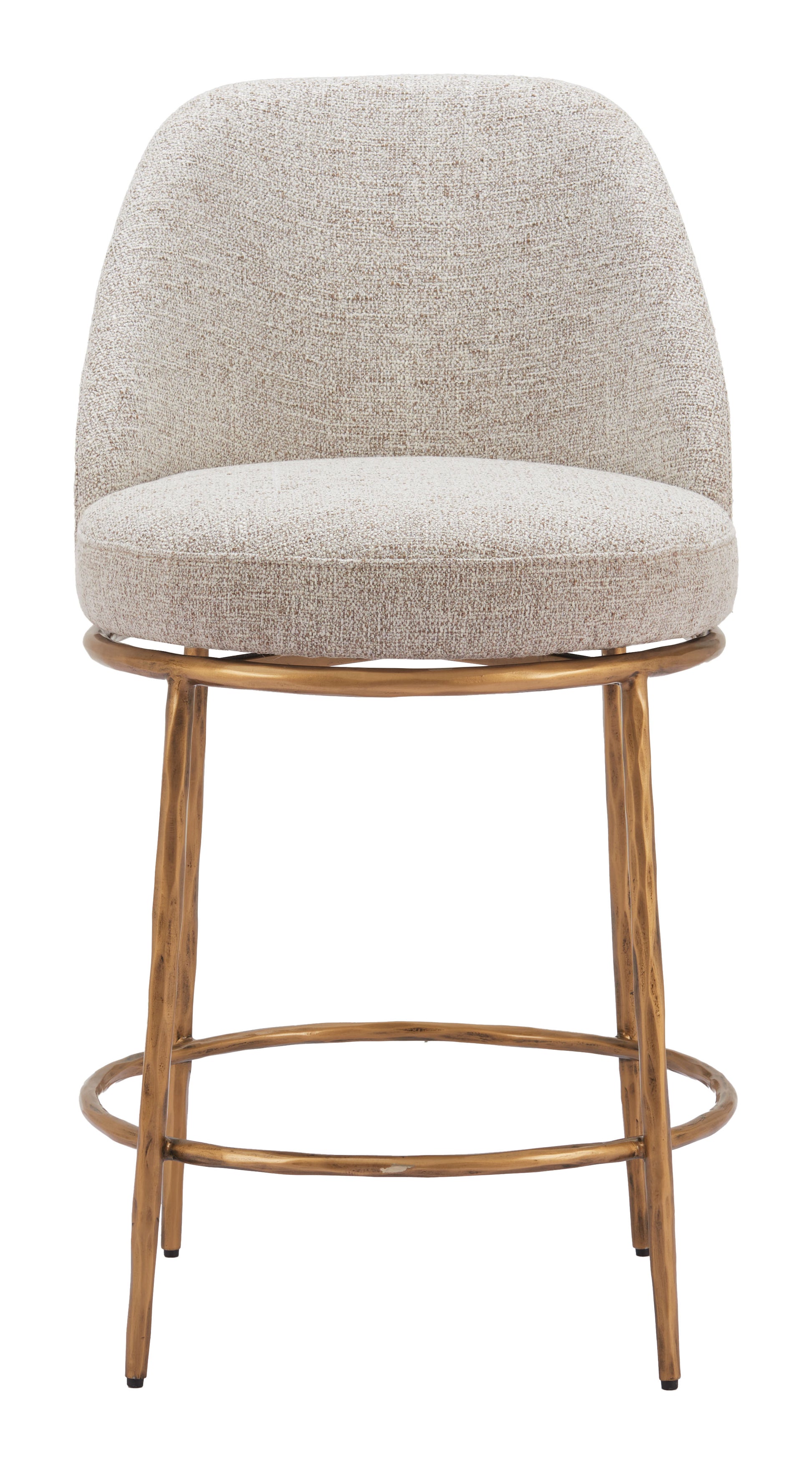 Nordhavn Swivel Counter Stool Beige & Gold - Disselt Designs