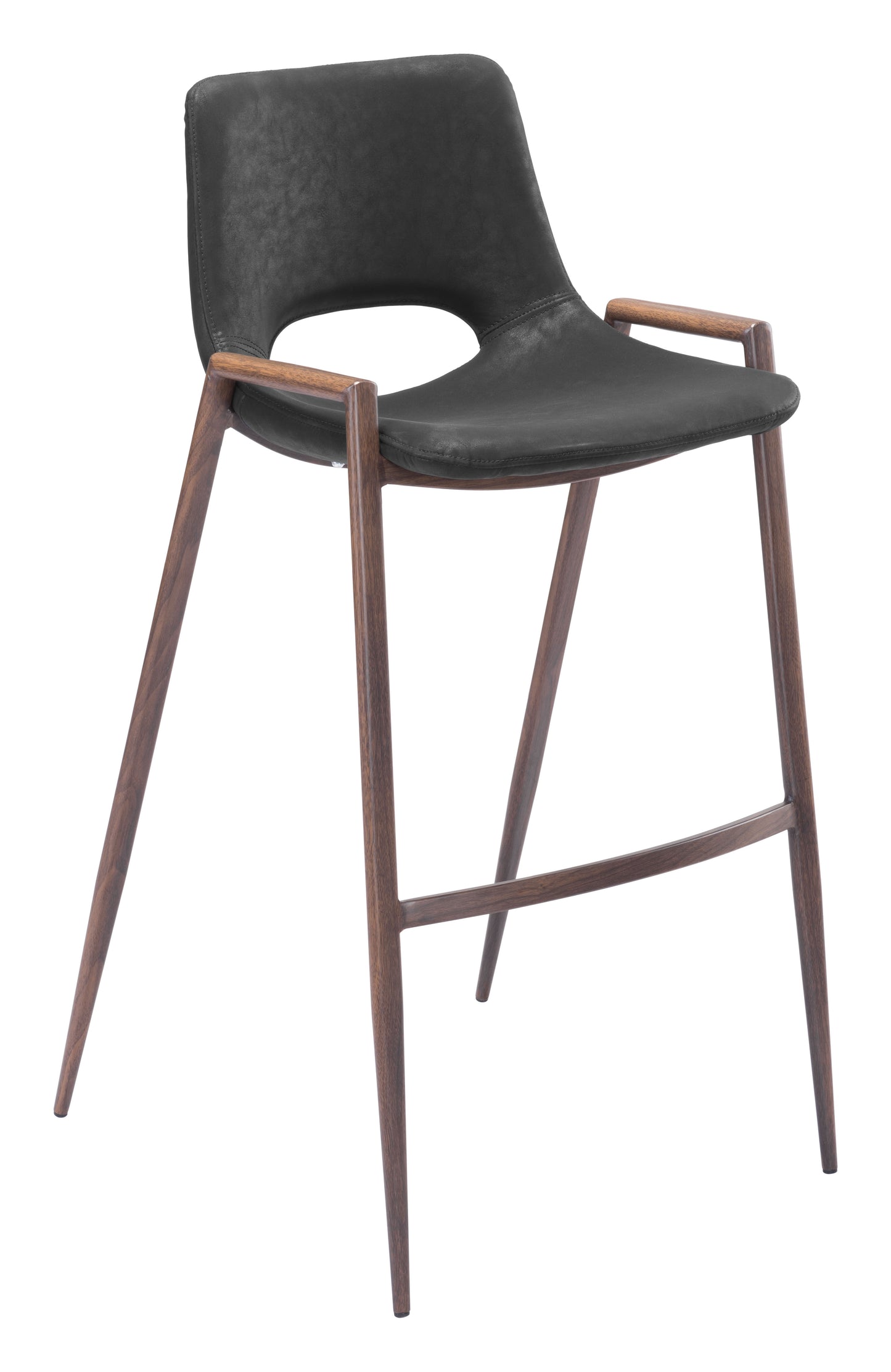 Desi Barstool (Set of 2) Black & Walnut - Disselt Designs