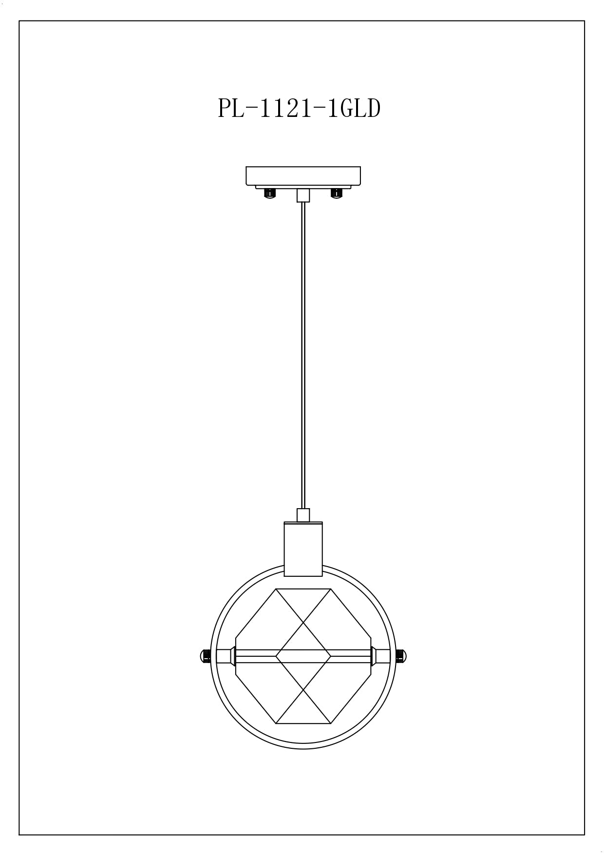 Hollywood Cube 1 Light Pendant // Gold - Disselt Designs