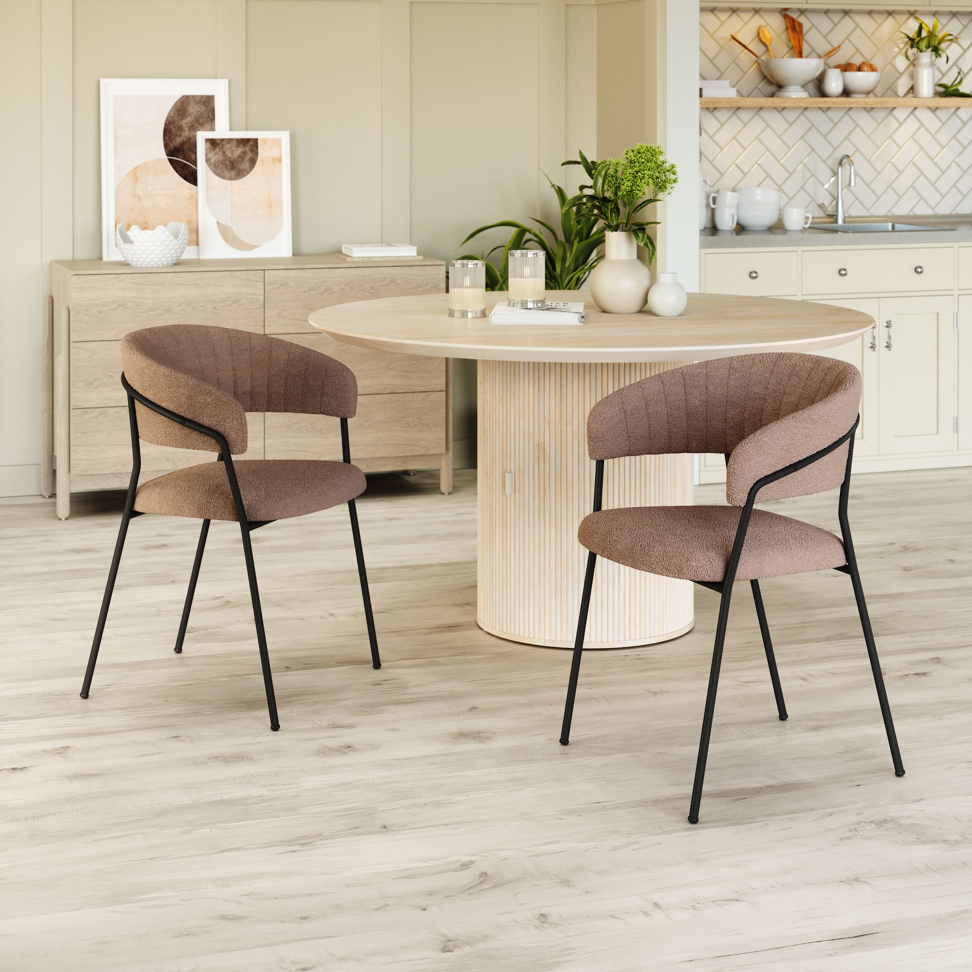 Josephine Dining Chair (Set of 2) Brown - Disselt Designs