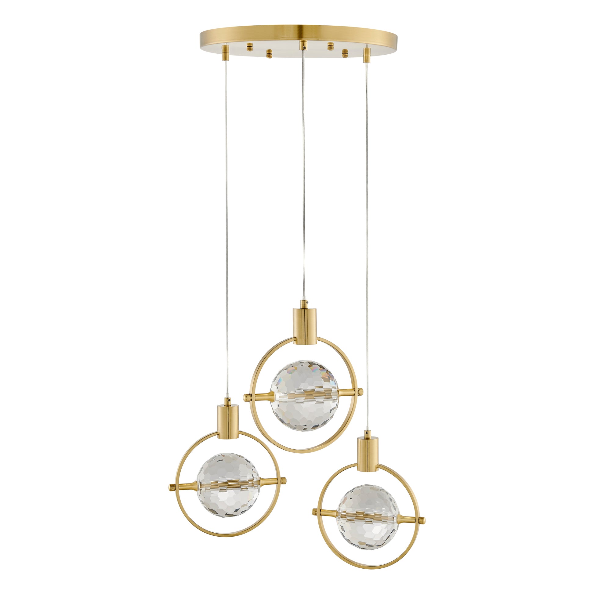 Hollywood Circle 3 Light Pendant // Gold - Disselt Designs