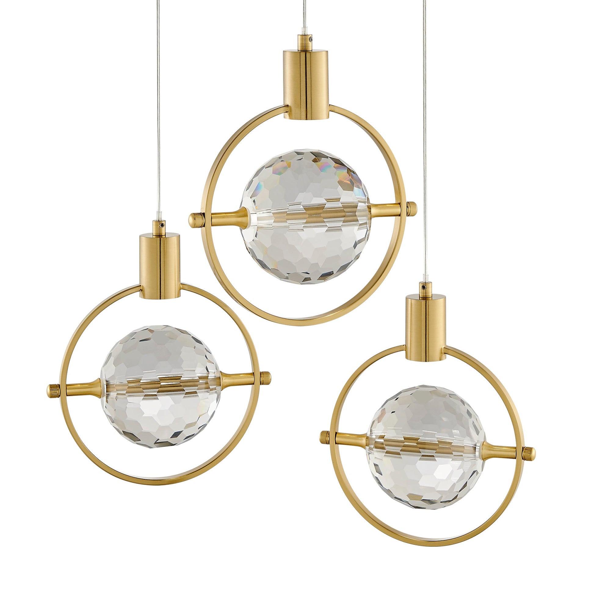 Hollywood Circle 3 Light Pendant // Gold - Disselt Designs