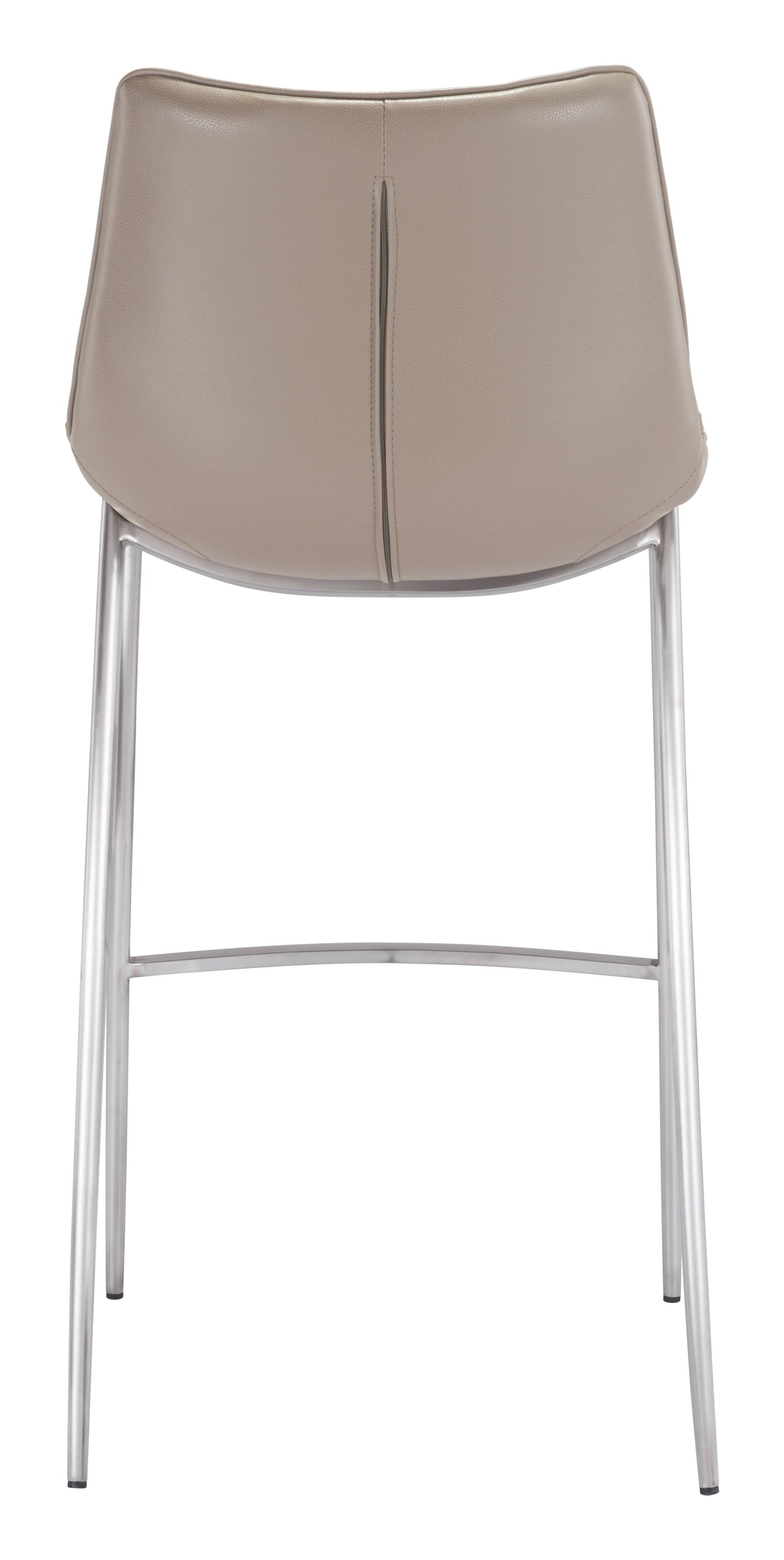 Magnus Barstool (Set of 2) Brown & Silver - Disselt Designs