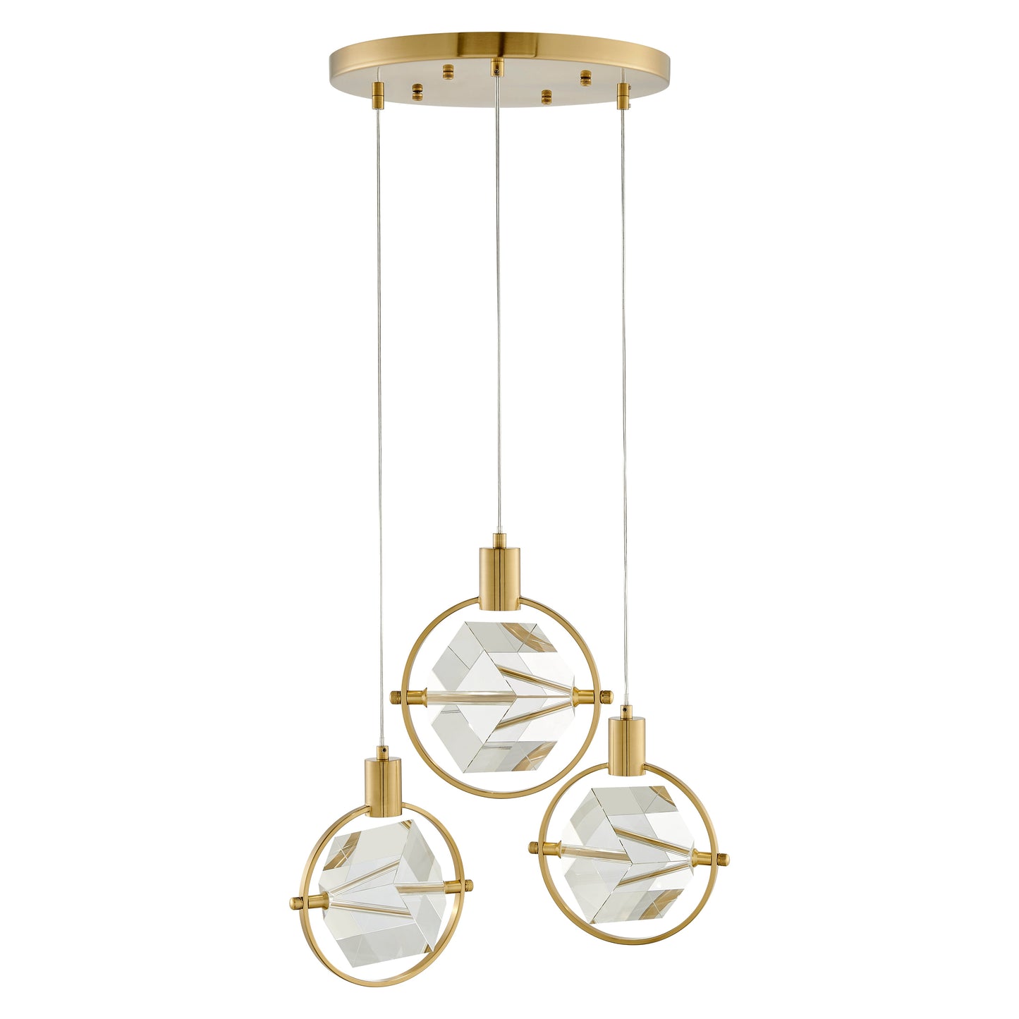 Hollywood Cube 3 Light Pendant // Gold - Disselt Designs