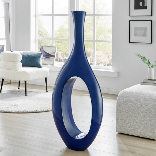 Trombone Vase // Small Navy Blue - Disselt Designs