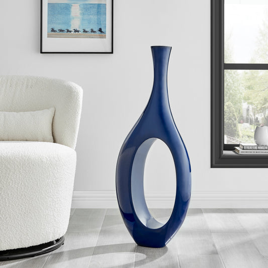 Trombone Vase // Large Navy Blue - Disselt Designs