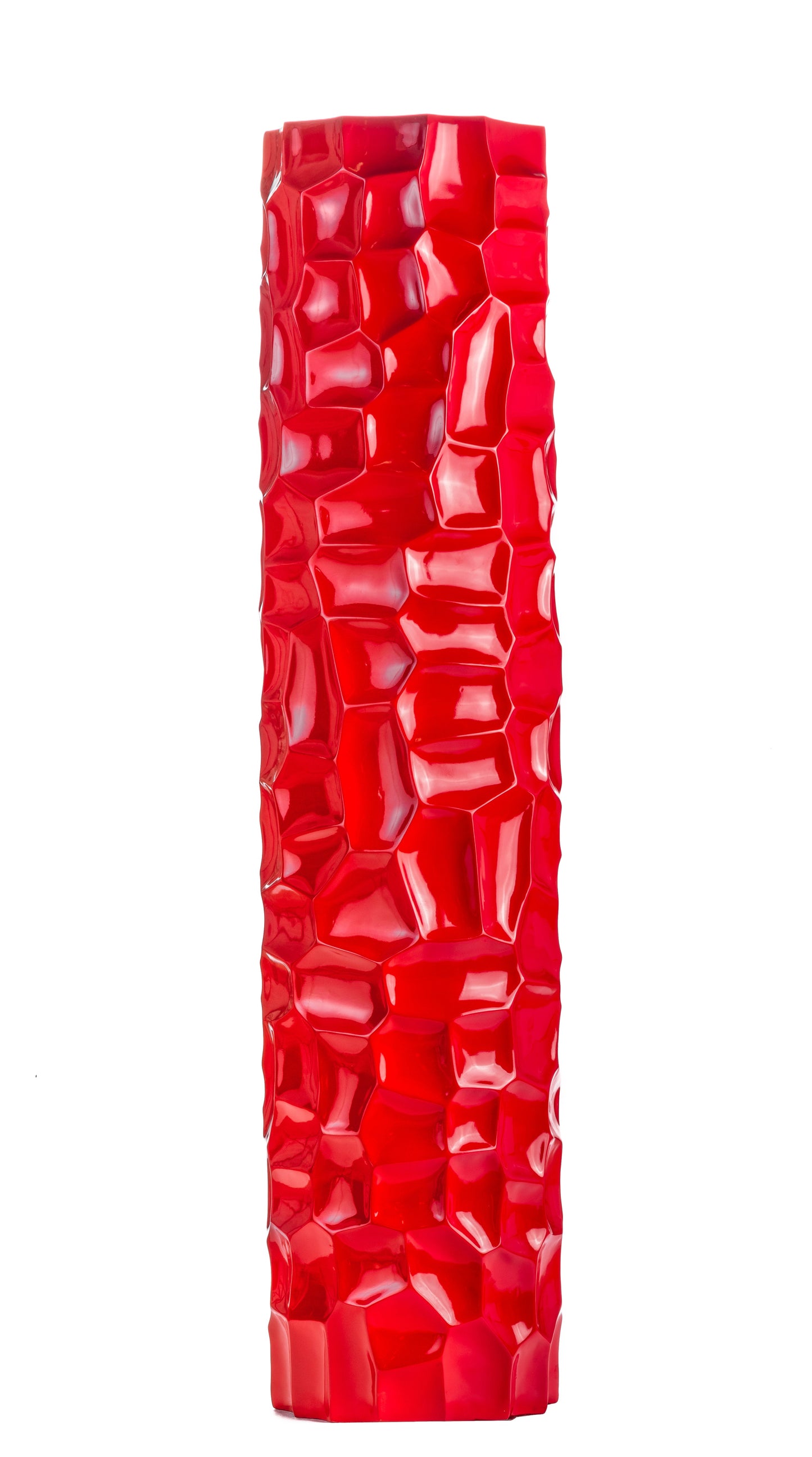 Textured Honeycomb Vase // Red, 52" - Disselt Designs