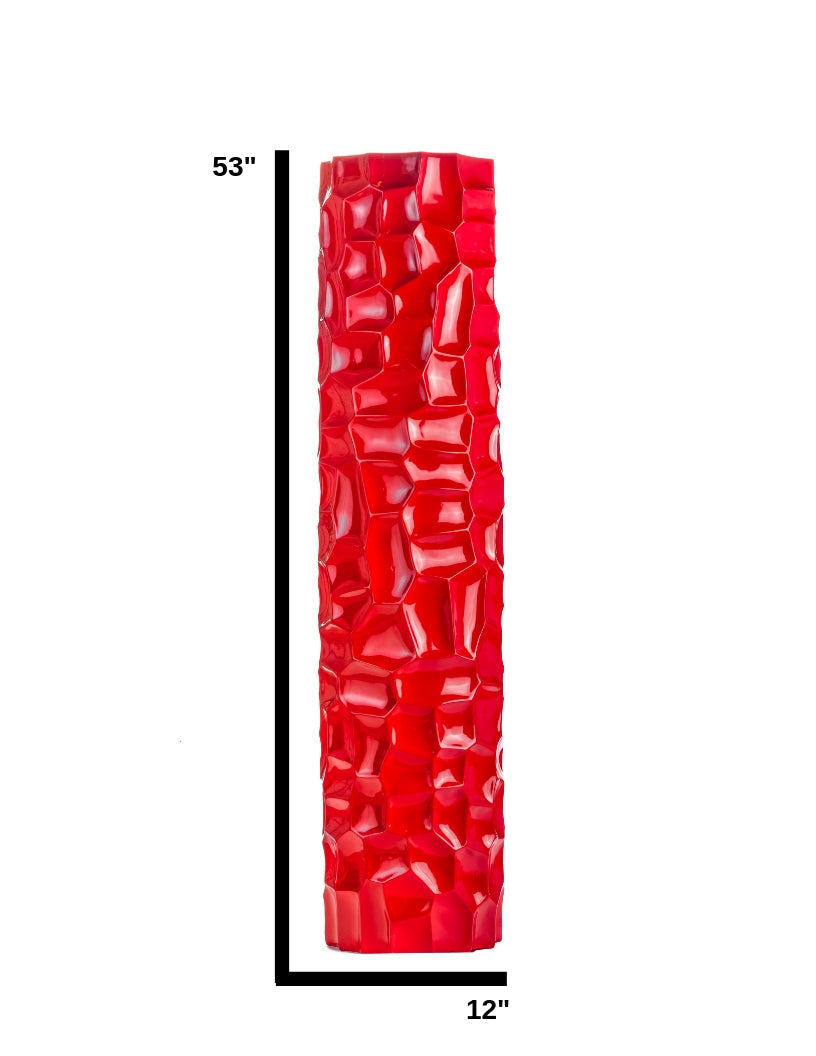 Textured Honeycomb Vase // Red, 52" - Disselt Designs
