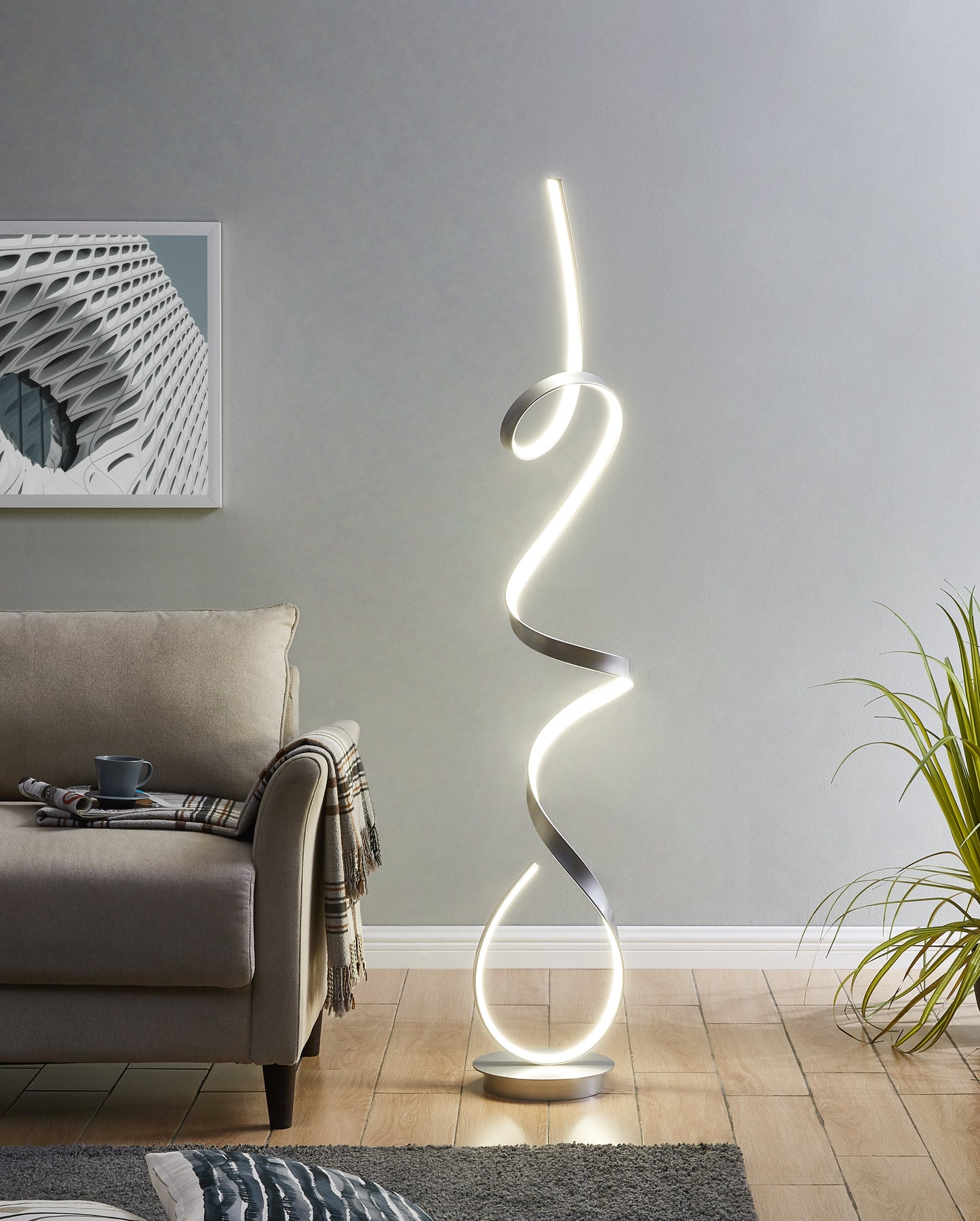 Amsterdam LED Dimmable 63" Floor Lamp // Silver - Disselt Designs