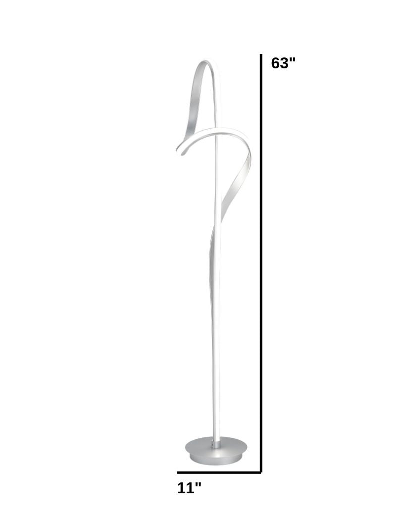 Budapest Dimmable LED 63" Tall Floor Lamp // Silver - Disselt Designs