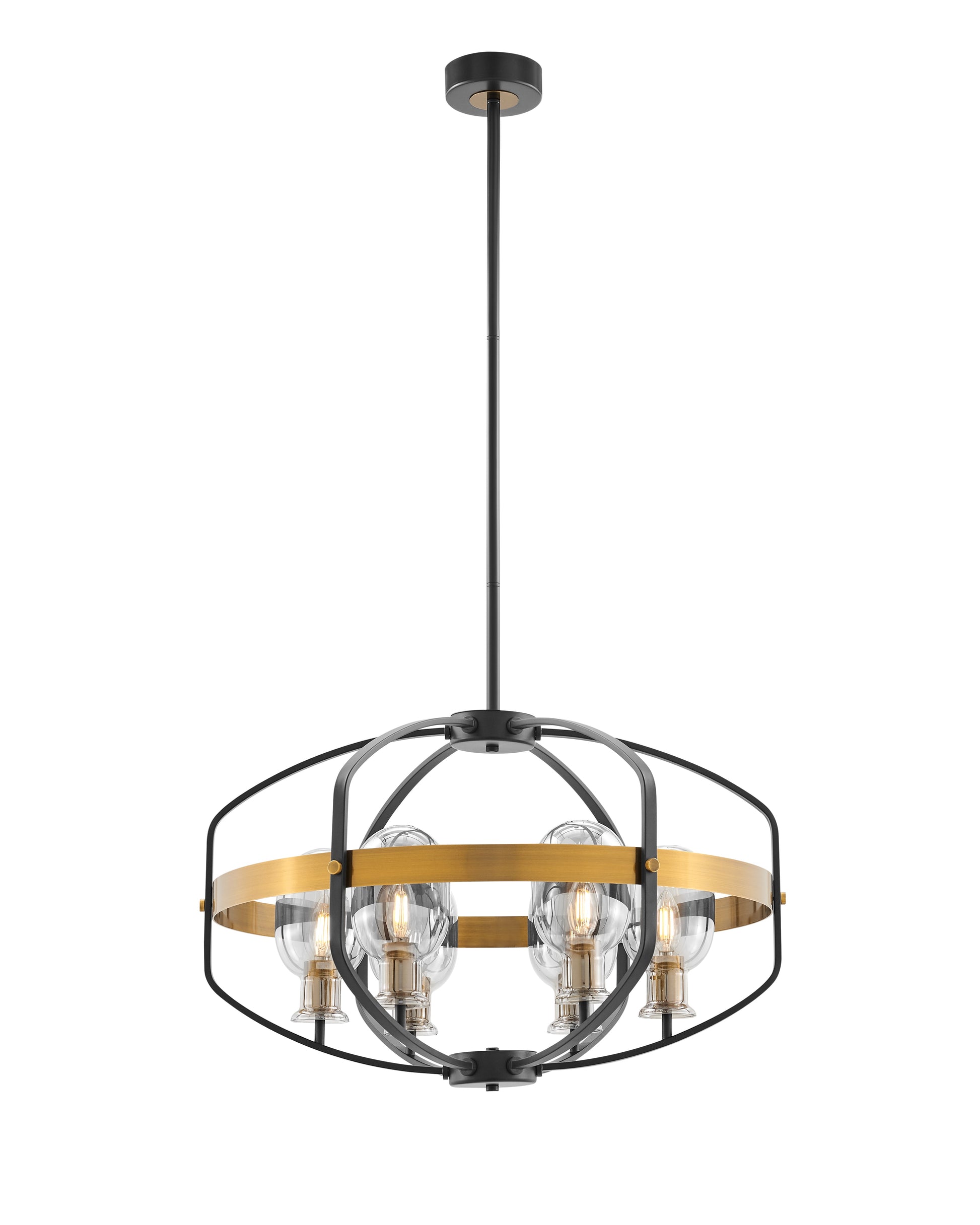 Opia Vintage 8 Light Chandelier // Gold and Black - Disselt Designs
