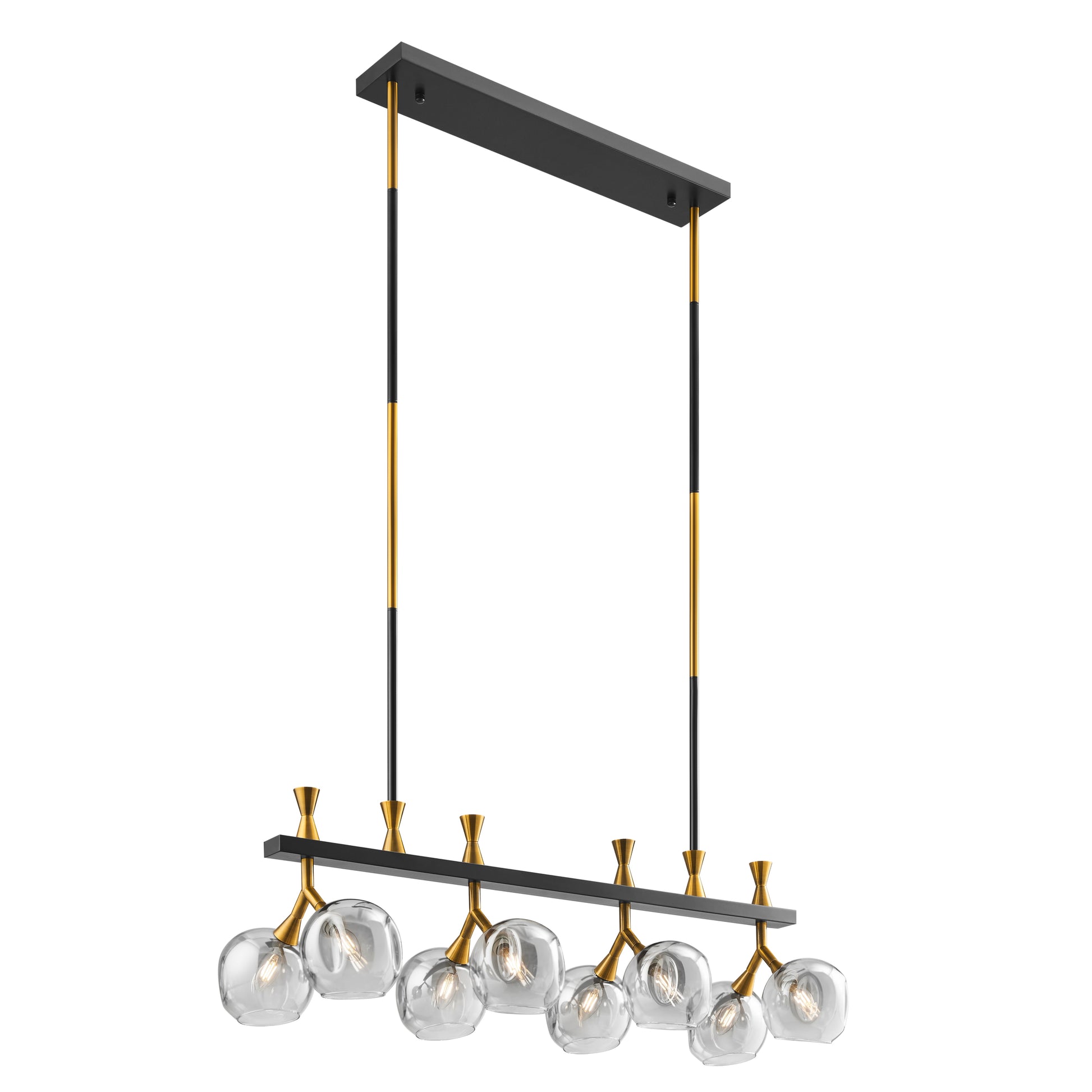 Sonder Rectangular Gold and Black Chandelier - Disselt Designs