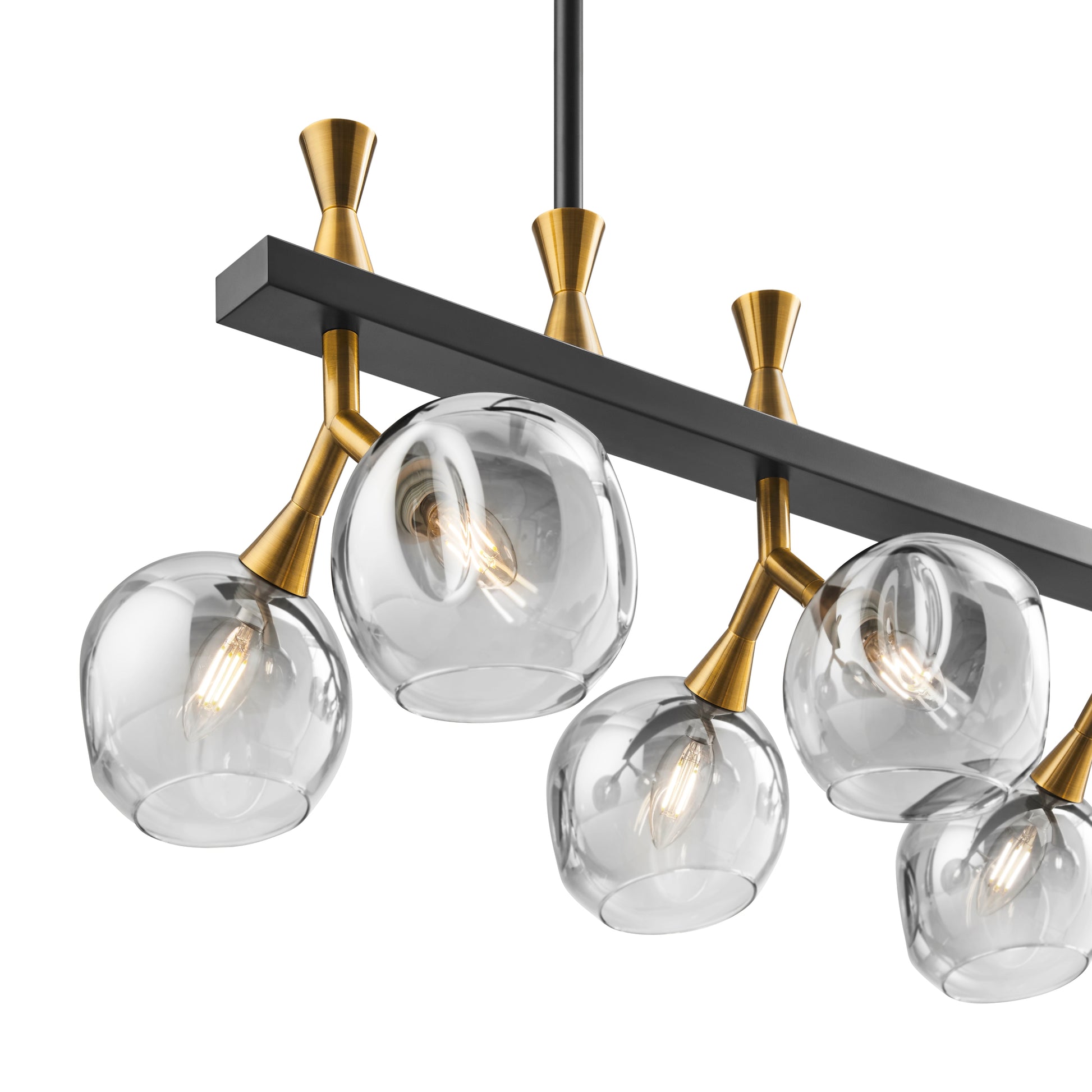 Sonder Rectangular Gold and Black Chandelier - Disselt Designs
