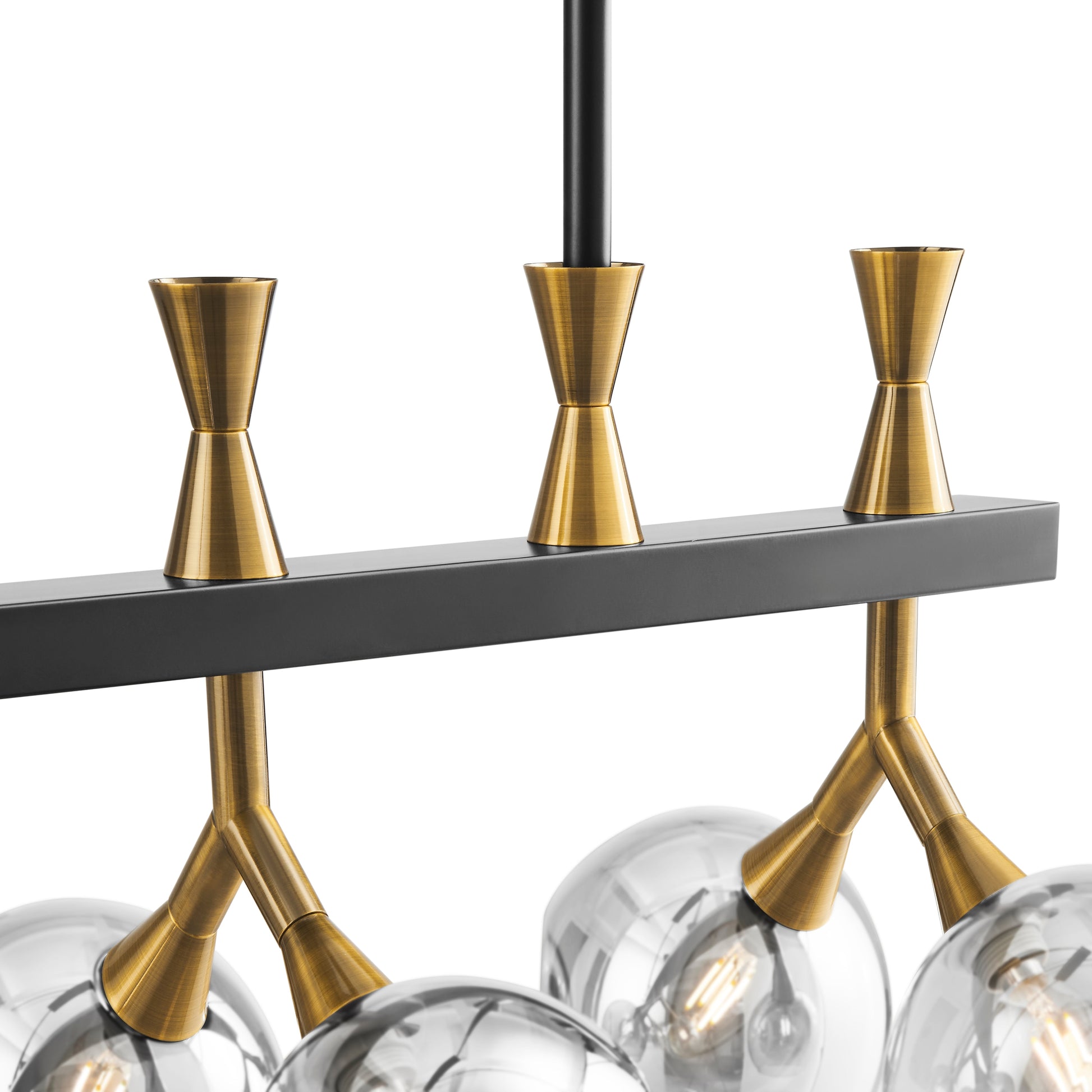 Sonder Rectangular Gold and Black Chandelier - Disselt Designs