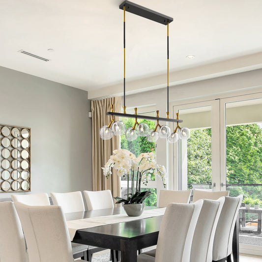 Sonder Rectangular Gold and Black Chandelier - Disselt Designs