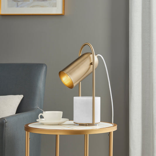 Chrysalism Gold and Marble Table Lamp - Disselt Designs