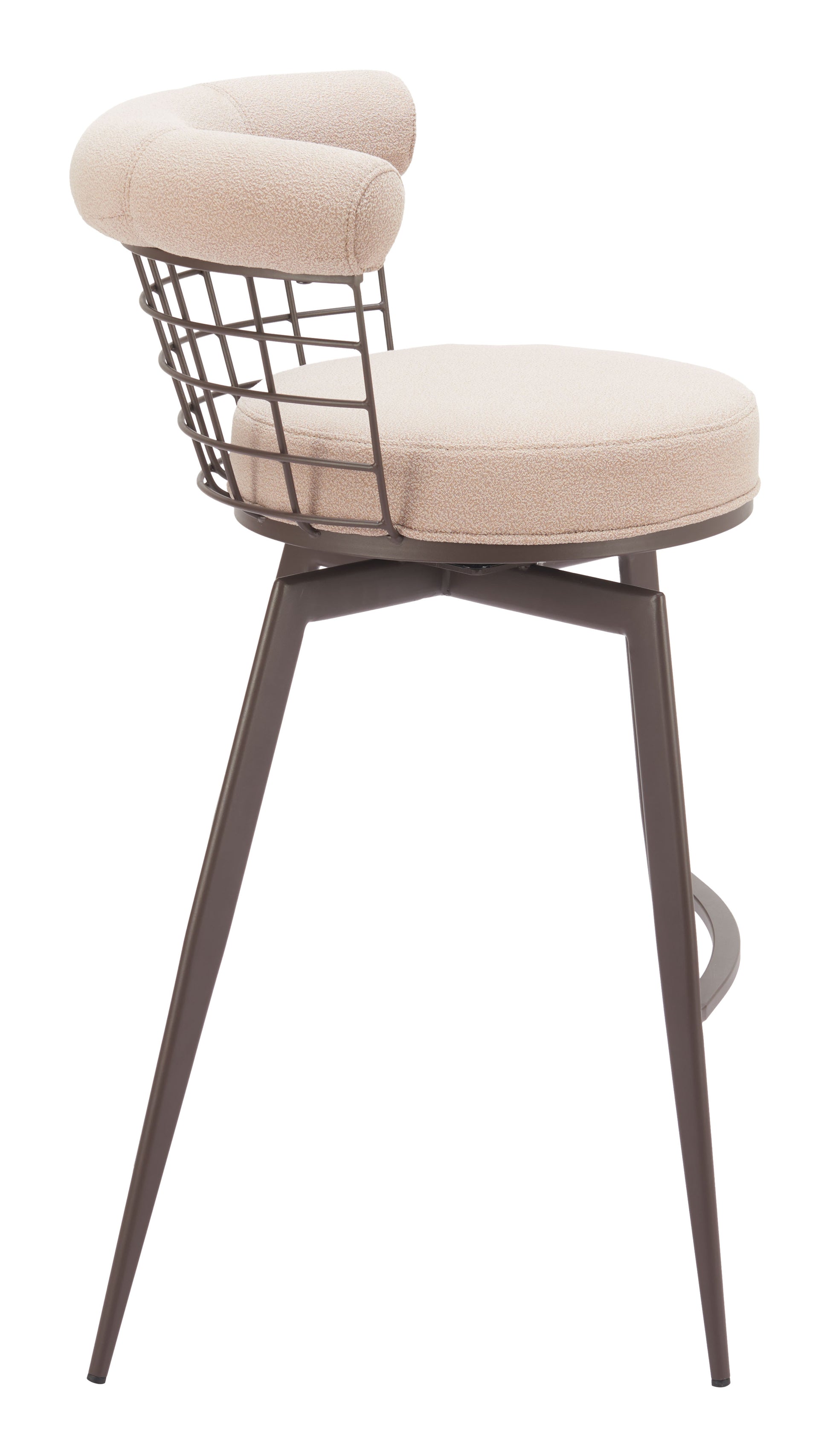 Saku Swivel Barstool Beige & Brown - Disselt Designs