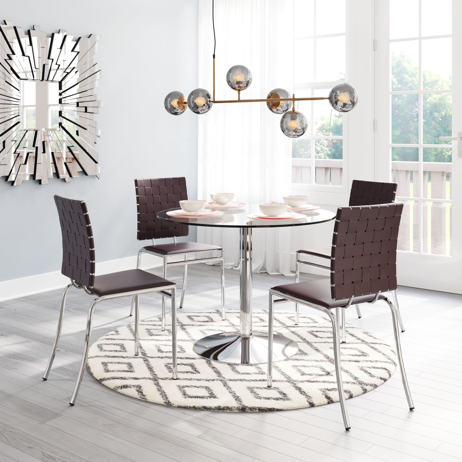 Criss Cross Dining Chair (Set of 4) Espresso - Disselt Designs