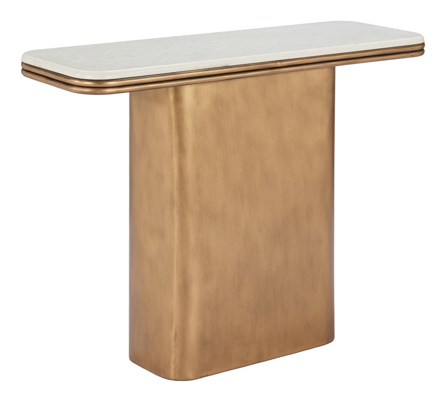 Cher Console Table White & Brass - Disselt Designs