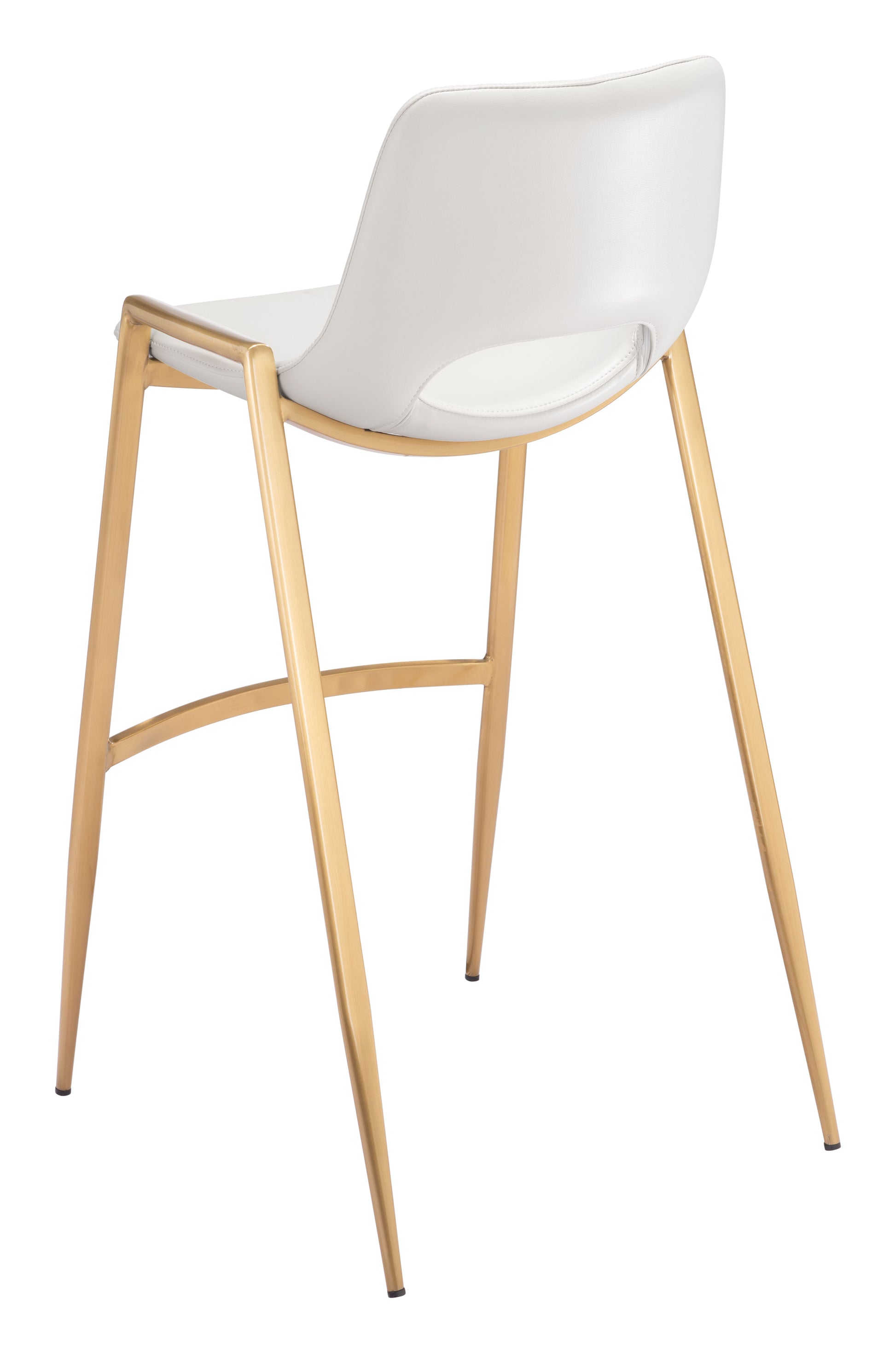 Desi Barstool (Set of 2) White & Gold - Disselt Designs