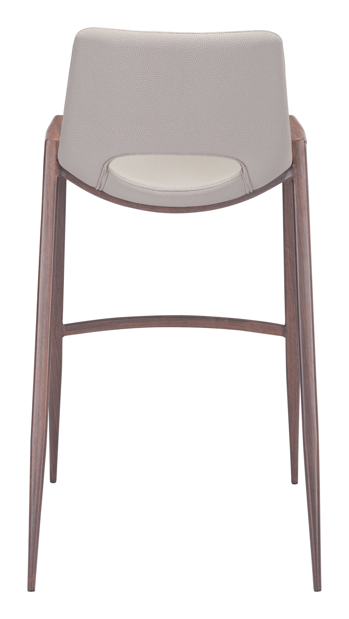Desi Barstool (Set of 2) Beige & Walnut - Disselt Designs