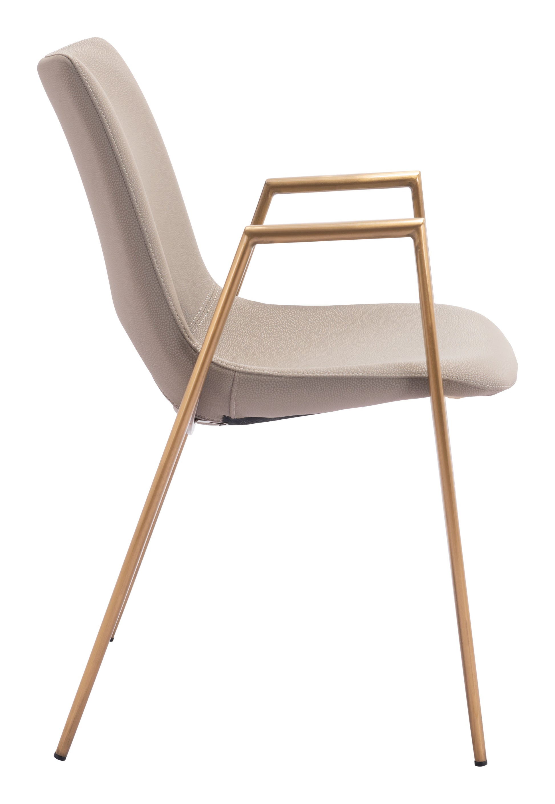 Desi Dining Chair (Set of 2) Beige & Gold - Disselt Designs