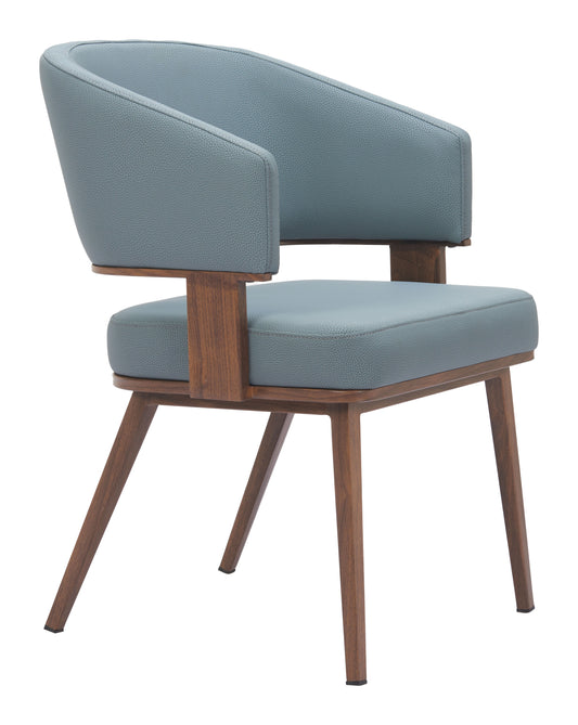 Poise Dining Chair Azure Gray & Walnut - Disselt Designs