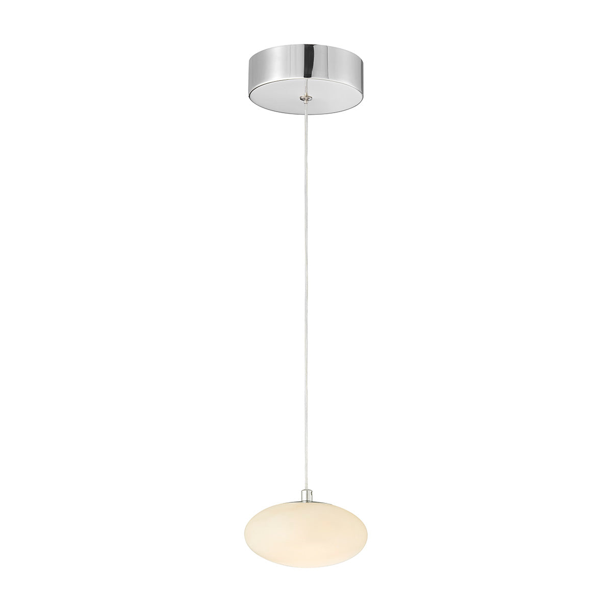 Spanish Alabaster Pendant // Chrome - Disselt Designs